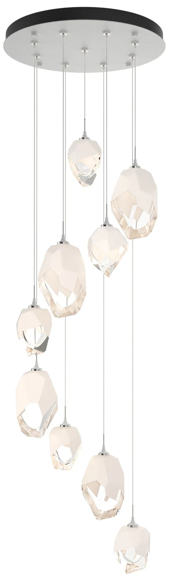 Chrysalis 20.5"W 9-Light Mixed Crystal White Crystal White Long Pendan - Image 1
