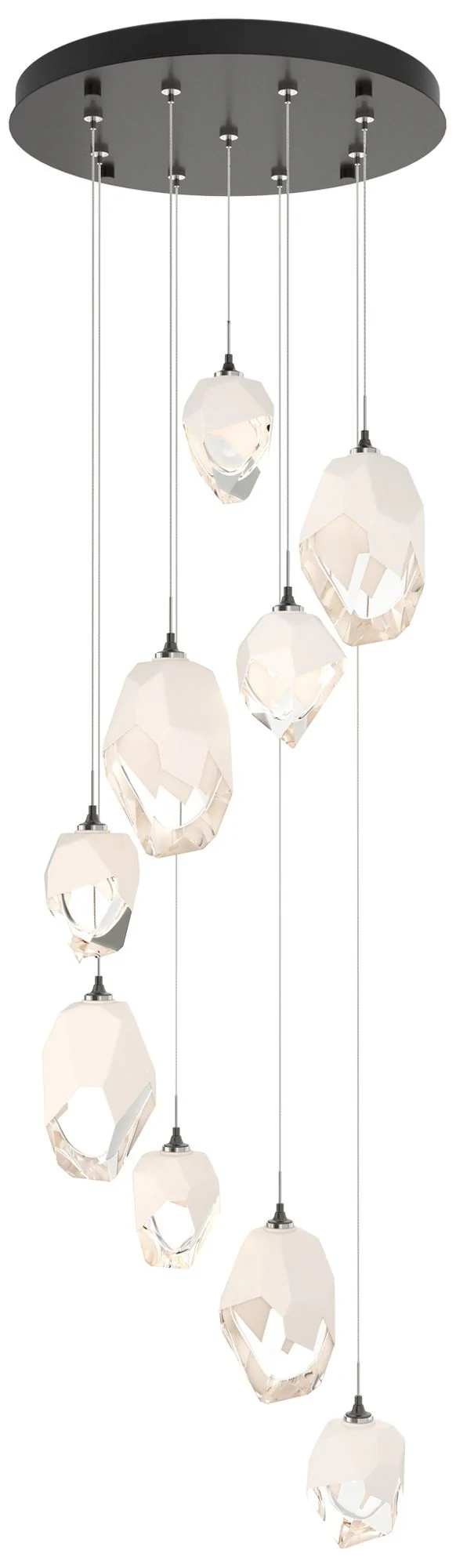 Chrysalis 20.5"W 9-Light Mixed White Crystal Rubbed Bronze Long Pendan - Image 1