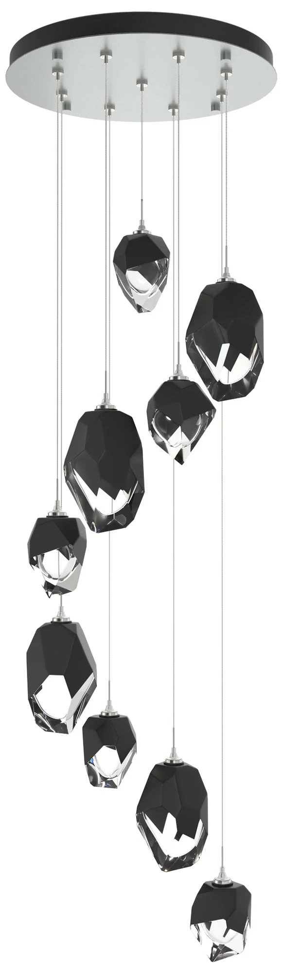 Chrysalis 20.5″W 9-Light Platinum Mixed Black Crystal Standard Pendant