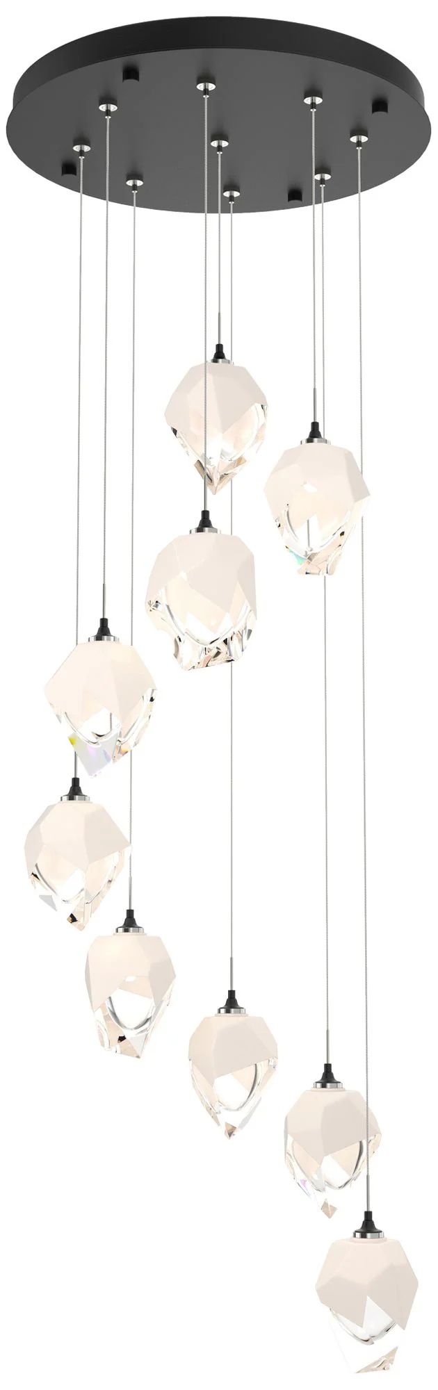 Chrysalis 20.5"W 9-Light Small Crystal White Crystal Black Long Pendan - Image 1