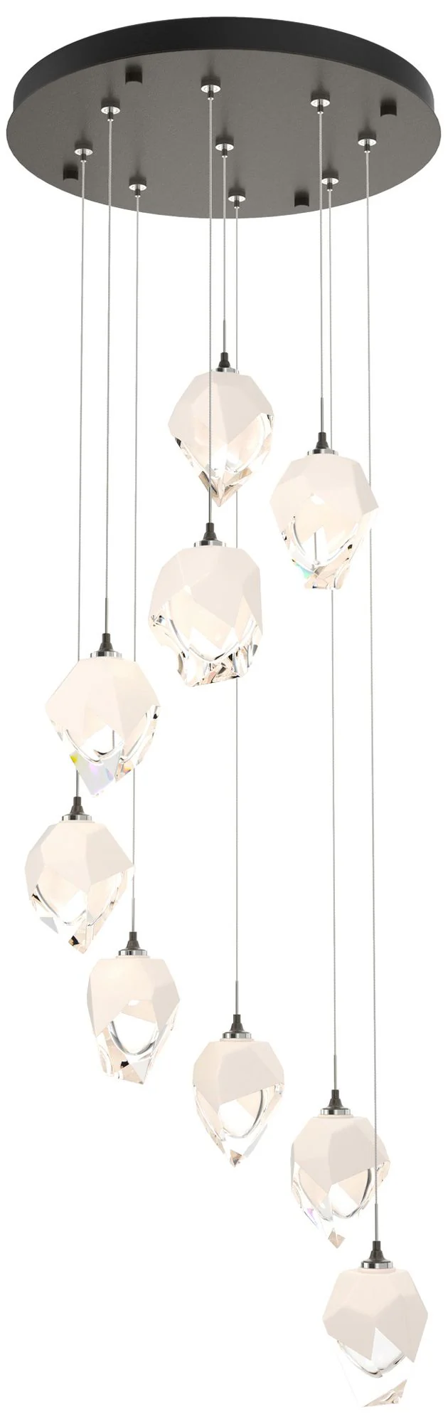 Chrysalis 20.5"W 9-Light Small White Crystal Dark Smoke Long Pendant - Image 1