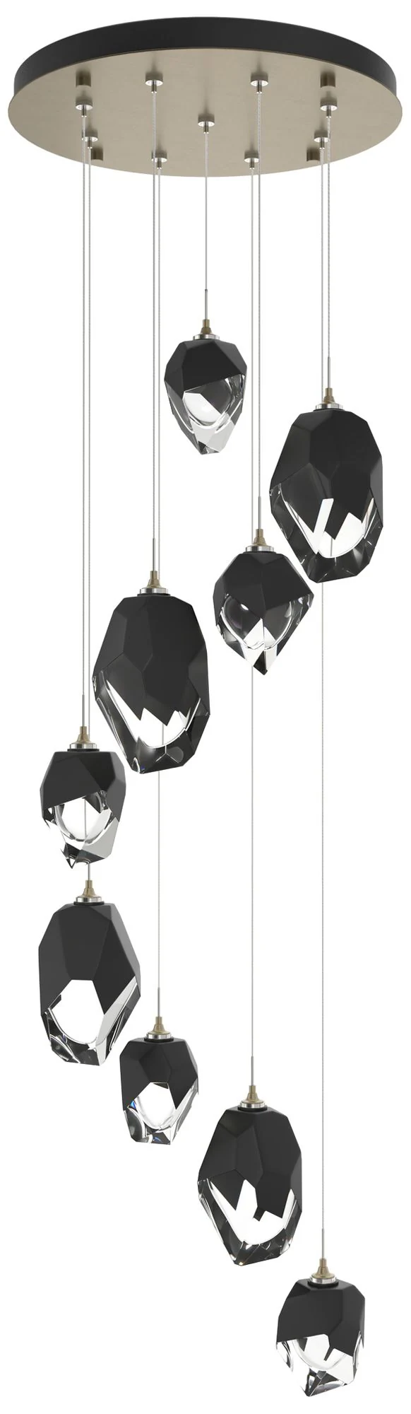 Chrysalis 20.5″W 9-Light Soft Gold Mixed Black Crystal Standard Pendan