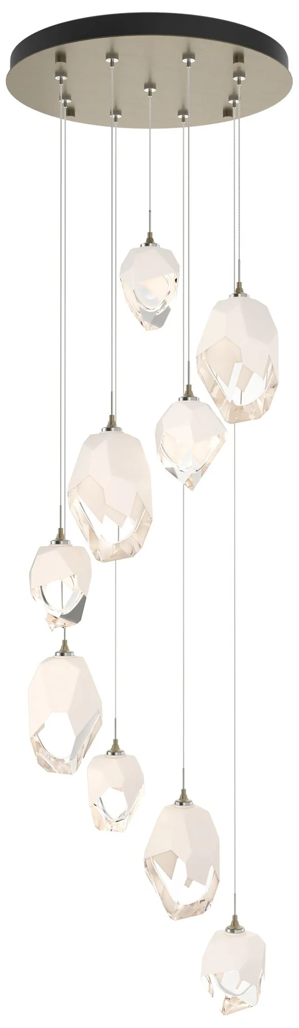 Chrysalis 20.5″W 9-Light Soft Gold Mixed White Crystal Standard Pendan
