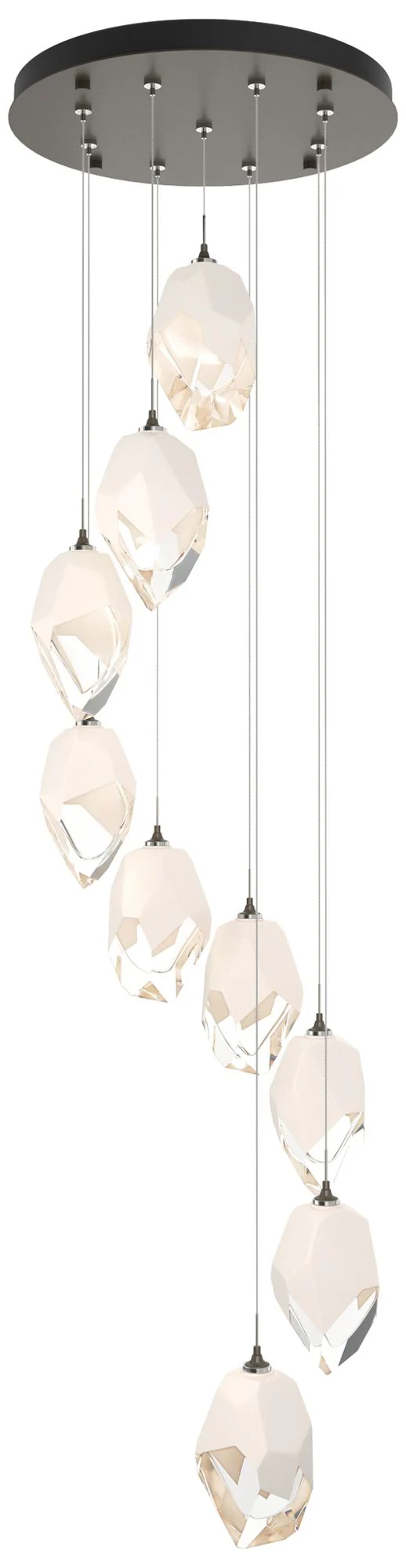 Chrysalis 20.5"W 9-Light White Crystal Smoke Large Crystal Standard Pe - Image 1