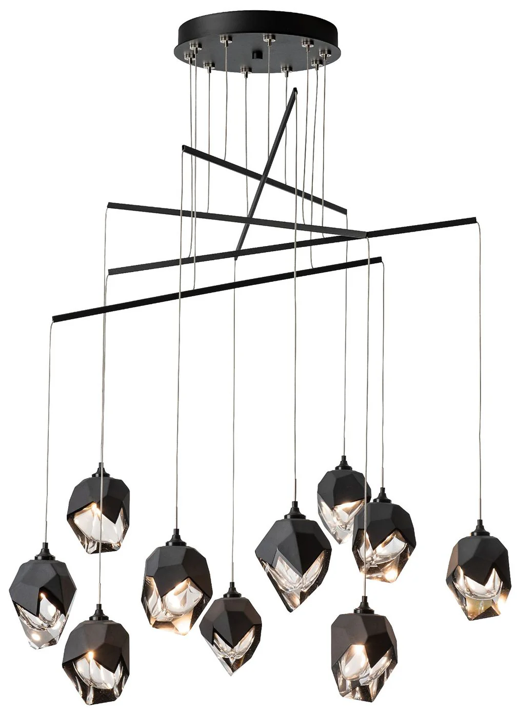 Chrysalis 37.2" Wide 10-Light Small Black Crystal Mobile Pendant - Image 1