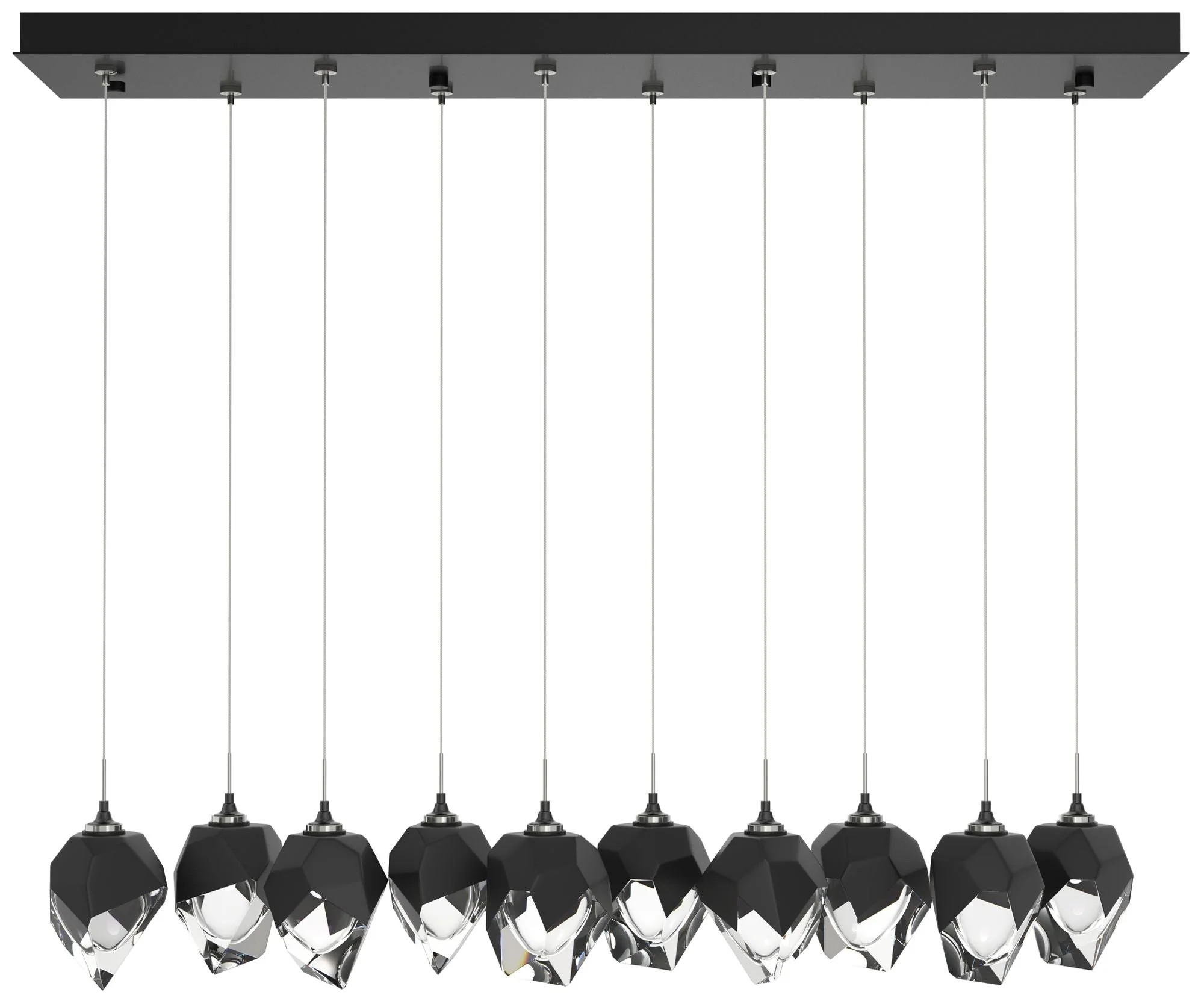Chrysalis 44.5"W 10-Light Black Crystal Ink Small Crystal Standard Pen - Image 1
