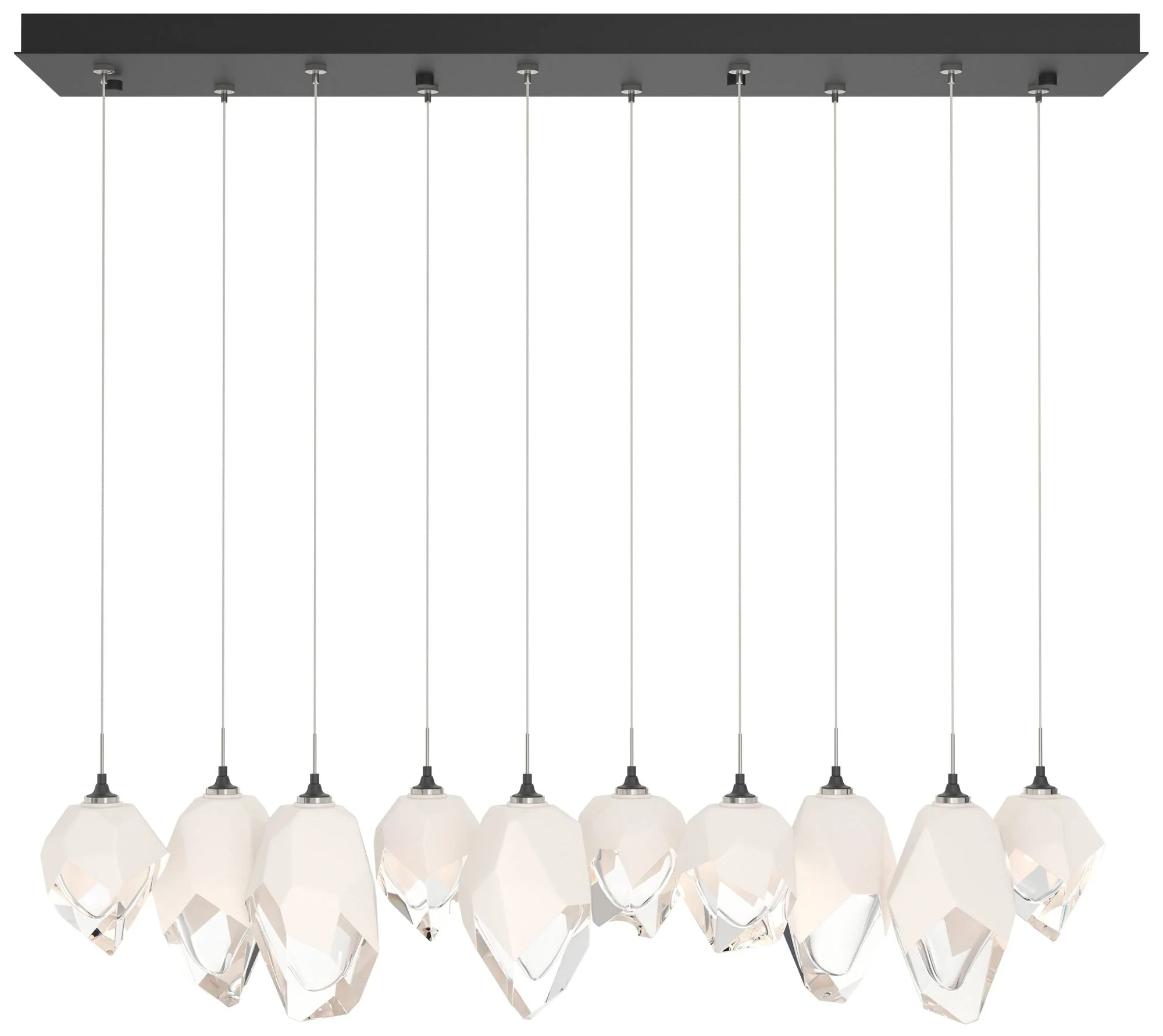 Chrysalis 44.5"W 10-Light Black Mixed White Crystal Standard Pendant - Image 1