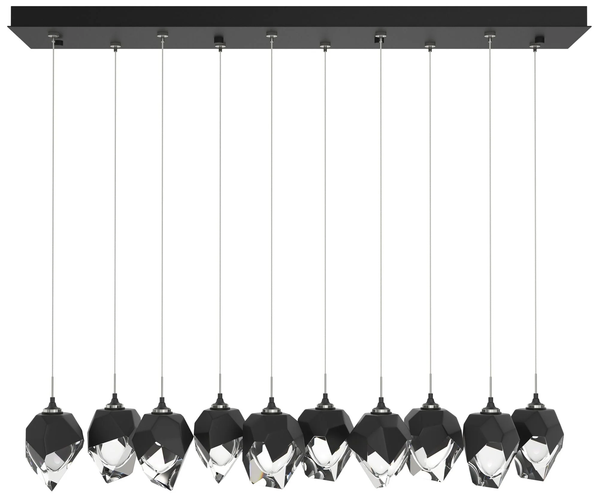 Chrysalis 44.5"W 10-Light Black Small Black Crystal Standard Pendant - Image 1
