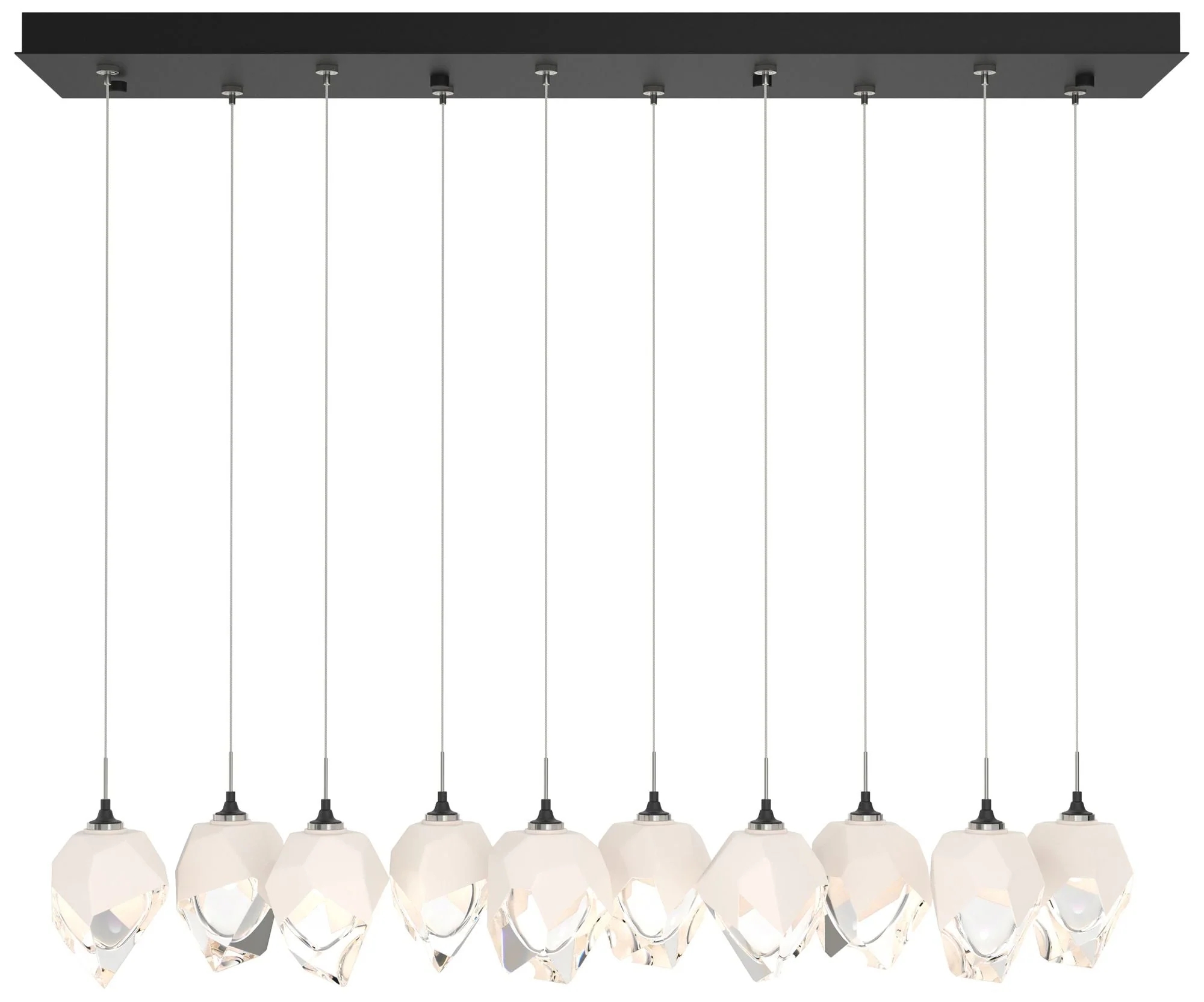 Chrysalis 44.5"W 10-Light Black Small White Crystal Standard Pendant - Image 1