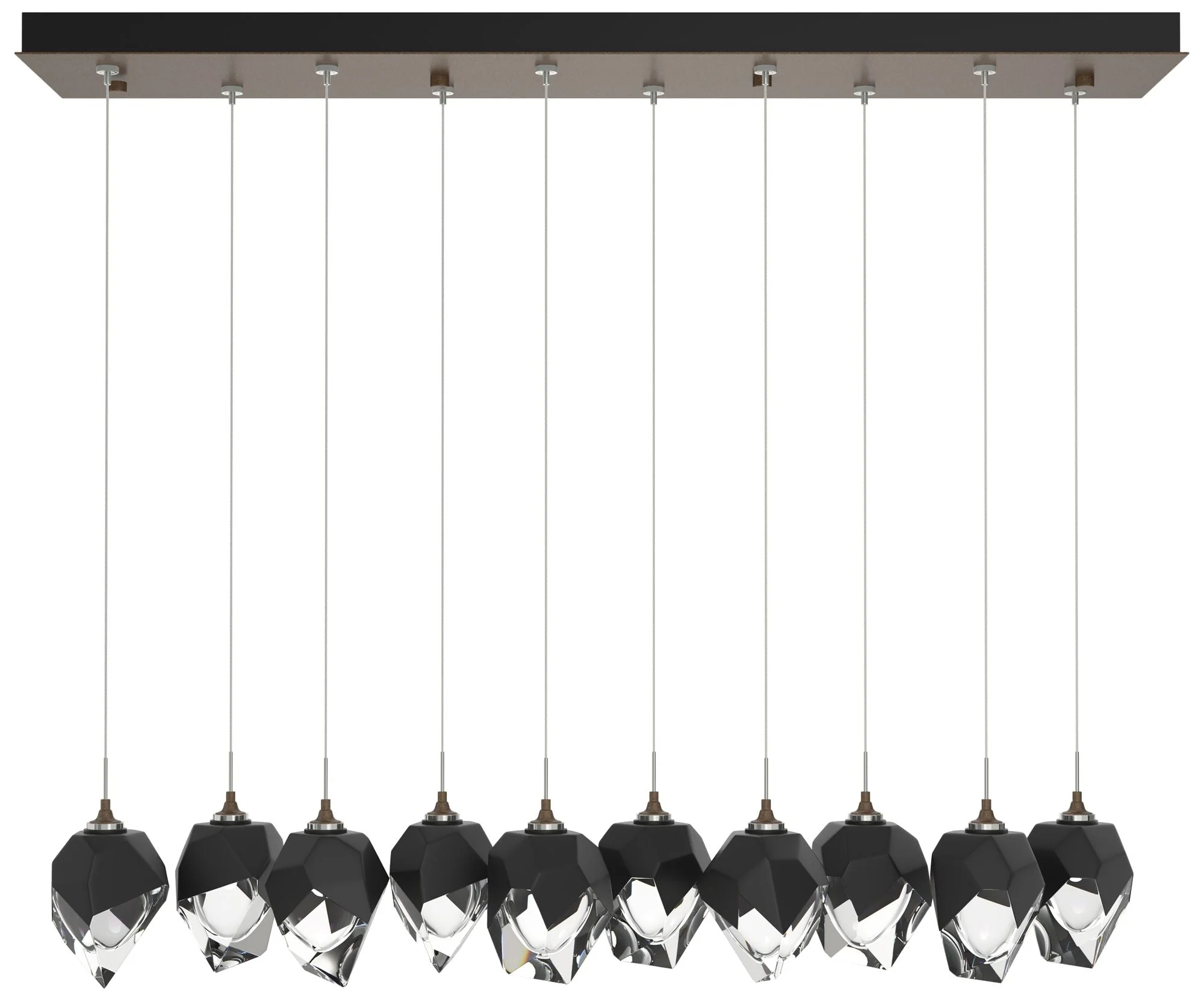 Chrysalis 44.5"W 10-Light Bronze Small Black Crystal Standard Pendant - Image 1