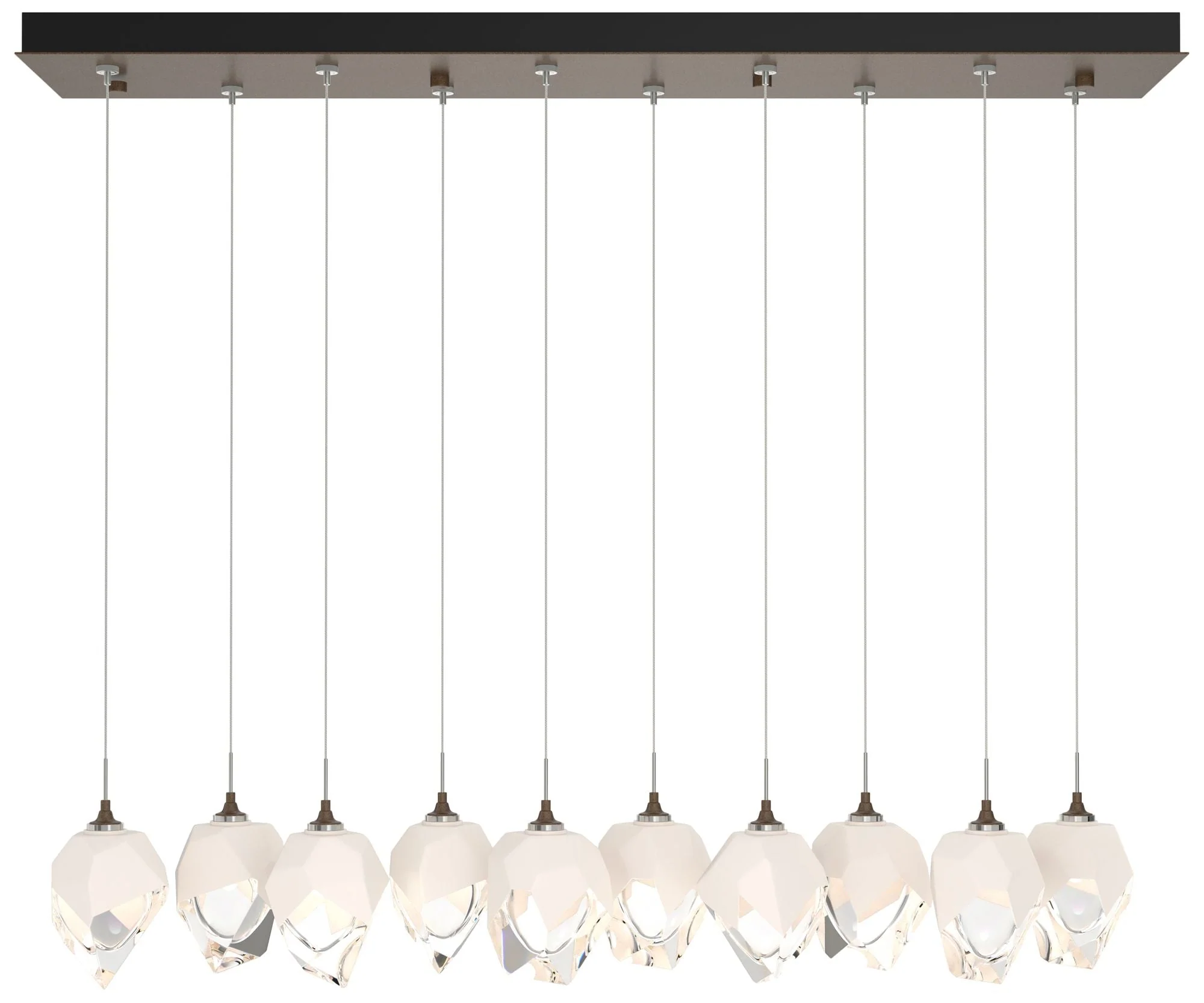 Chrysalis 44.5"W 10-Light Bronze Small White Crystal Standard Pendant - Image 1