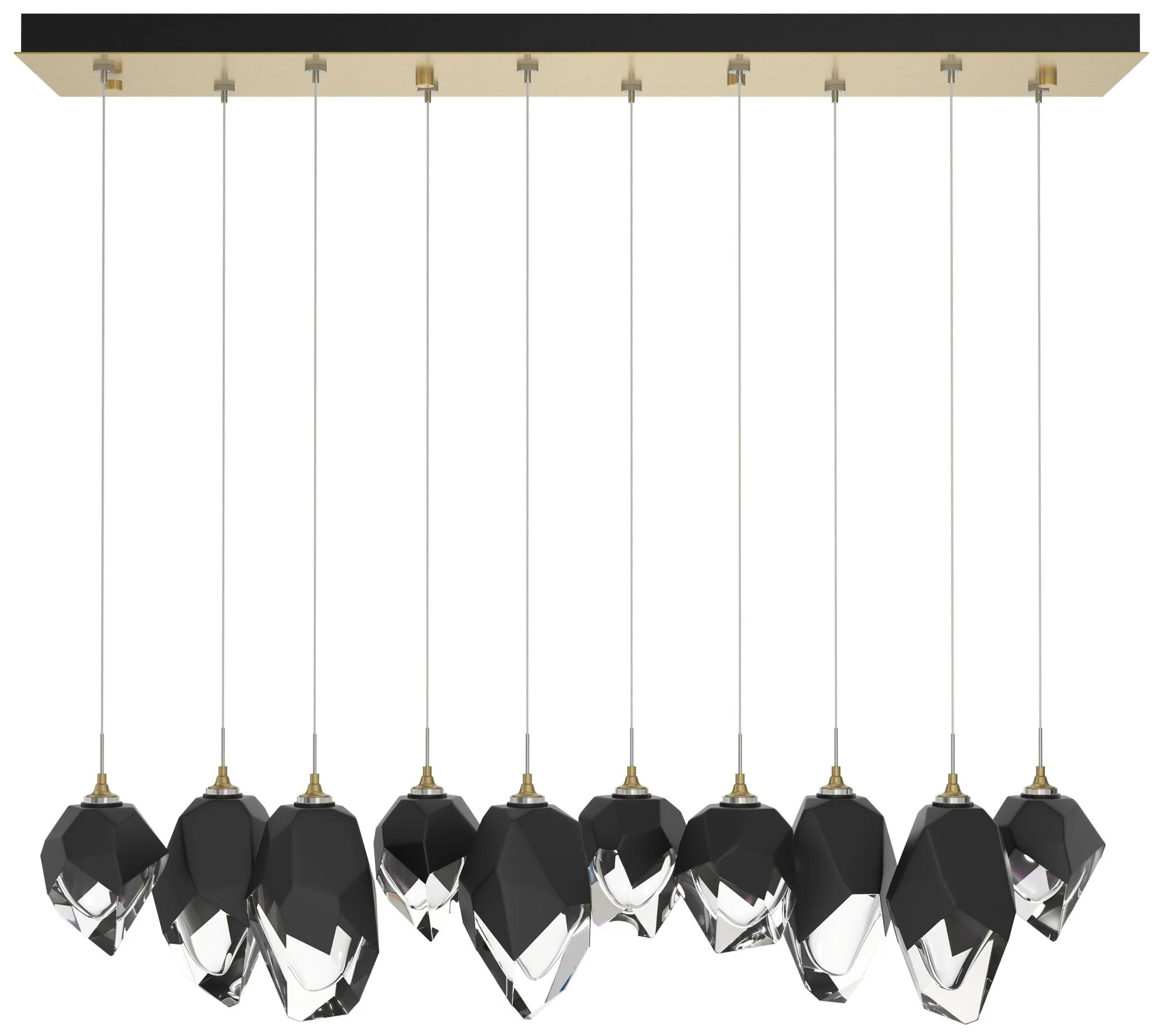 Chrysalis 44.5"W 10-Light Modern Brass Mixed Black Crystal Standard Pe - Image 1