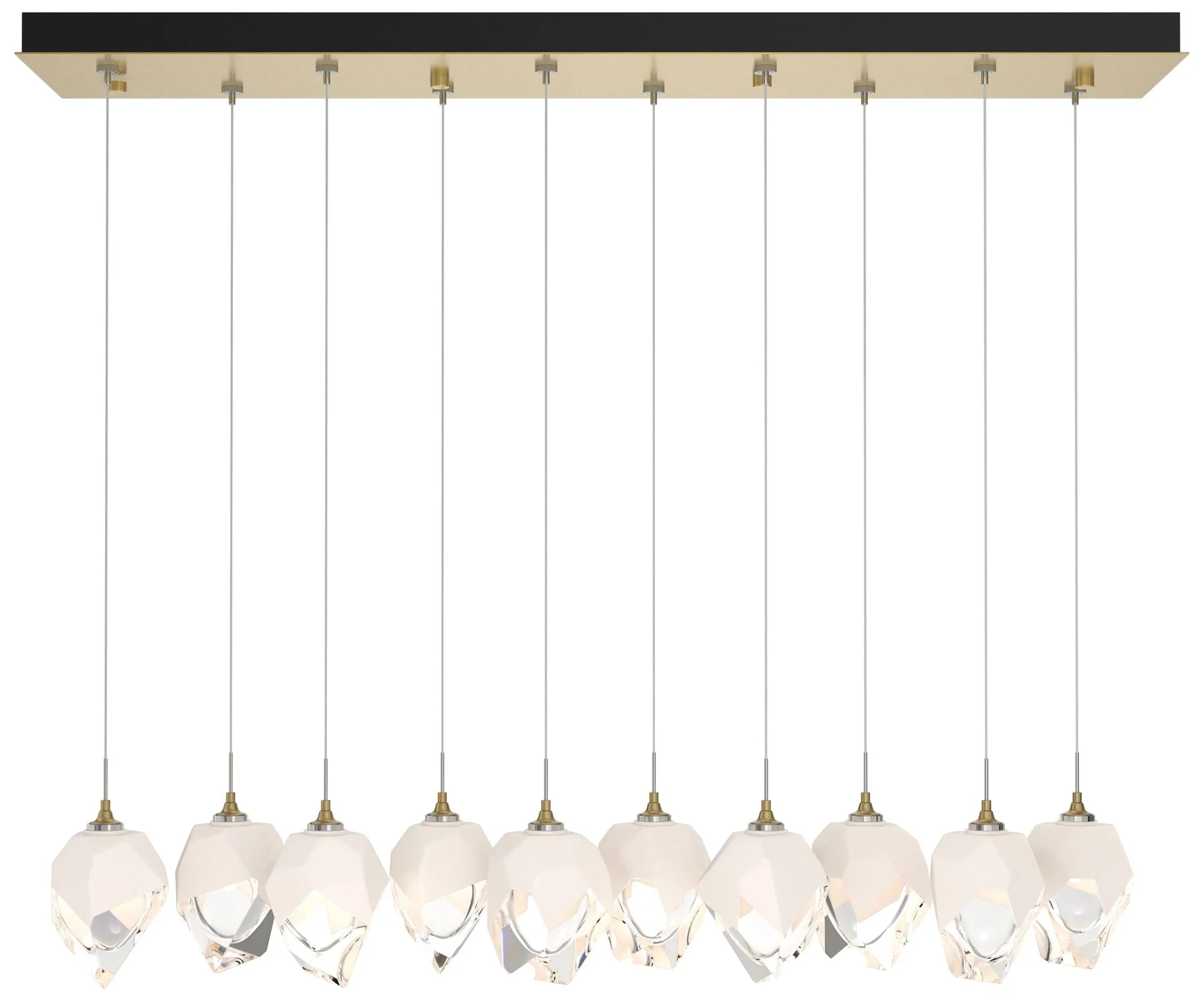 Chrysalis 44.5"W 10-Light Modern Brass Small White Crystal Standard Pe - Image 1