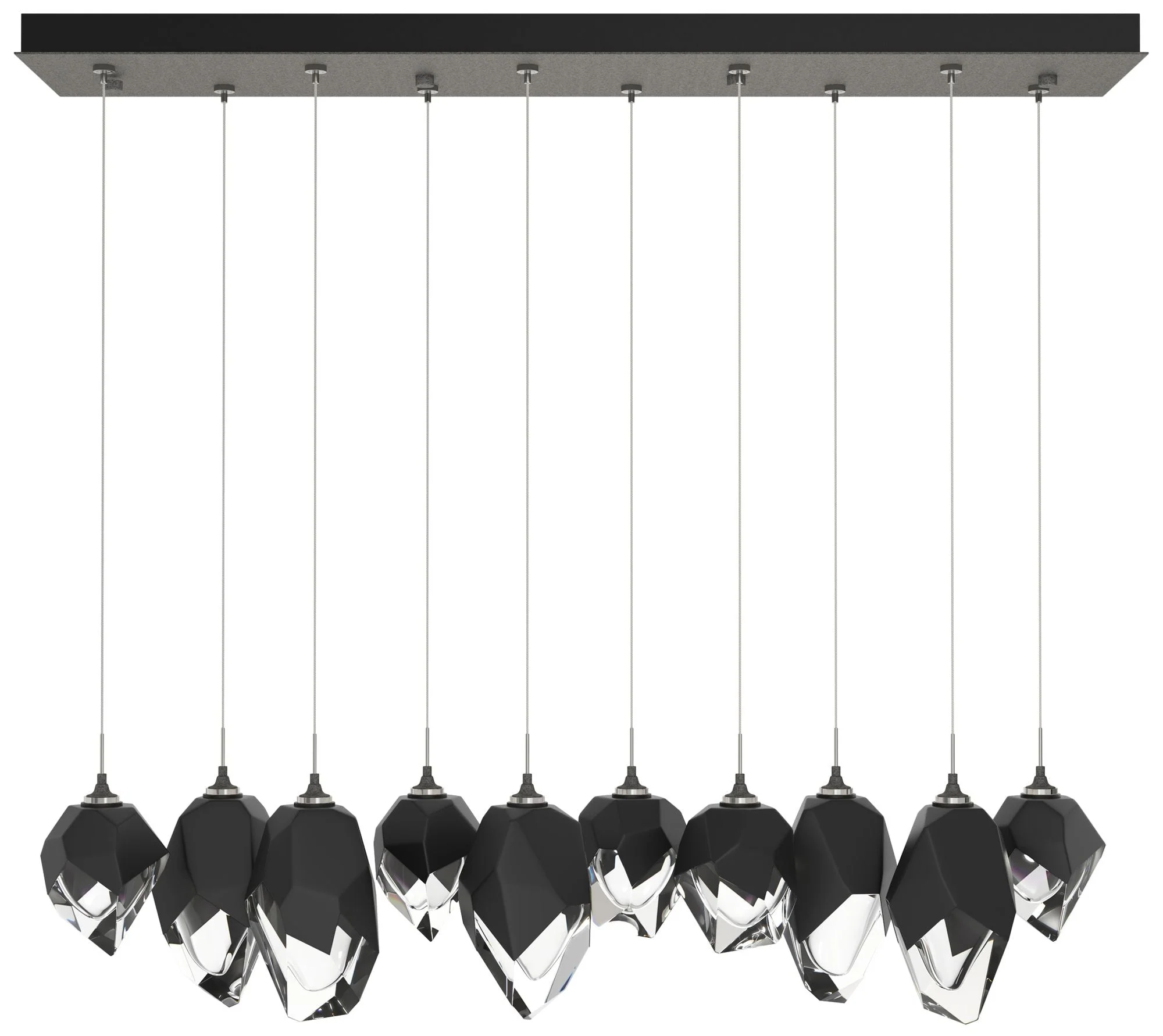 Chrysalis 44.5"W 10-Light Natural Iron Mixed Black Crystal Standard Pe - Image 1