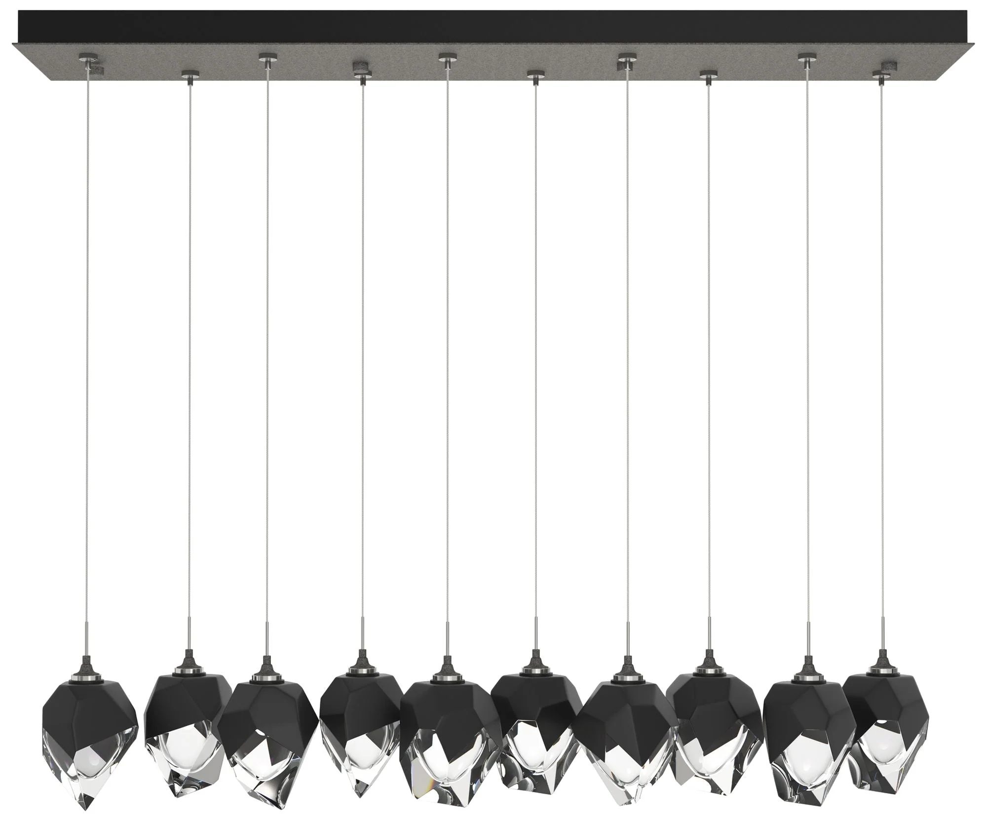 Chrysalis 44.5"W 10-Light Natural Iron Small Black Crystal Standard Pe - Image 1