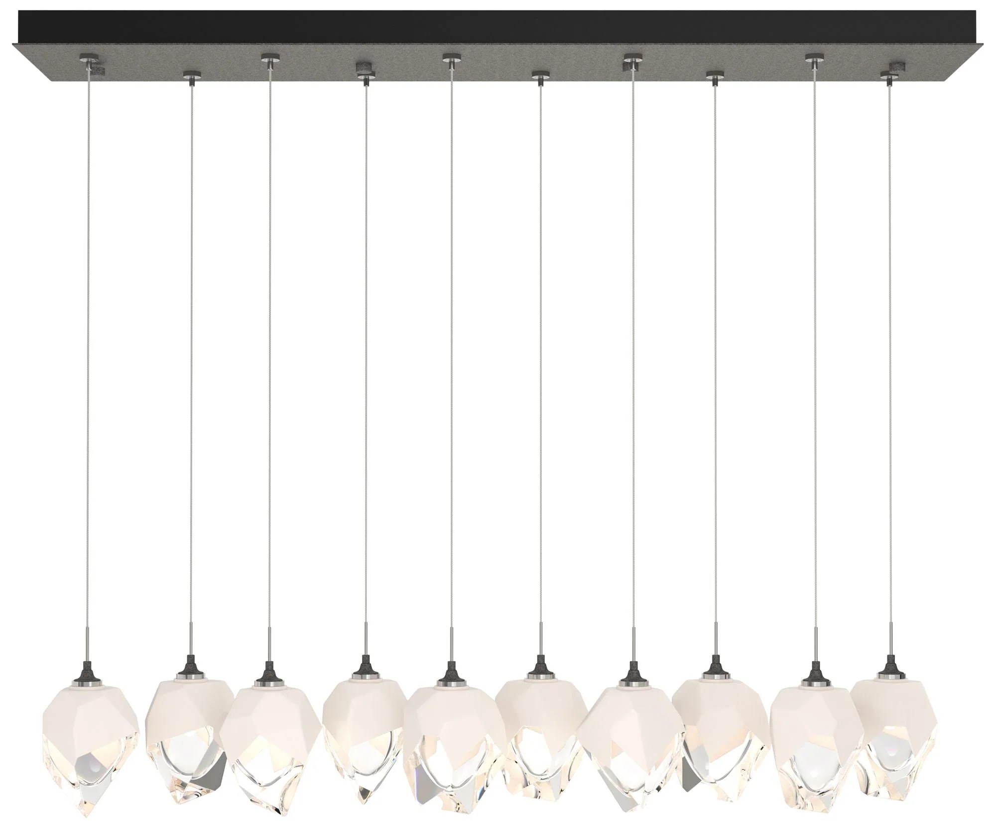 Chrysalis 44.5"W 10-Light Natural Iron Small White Crystal Standard Pe - Image 1