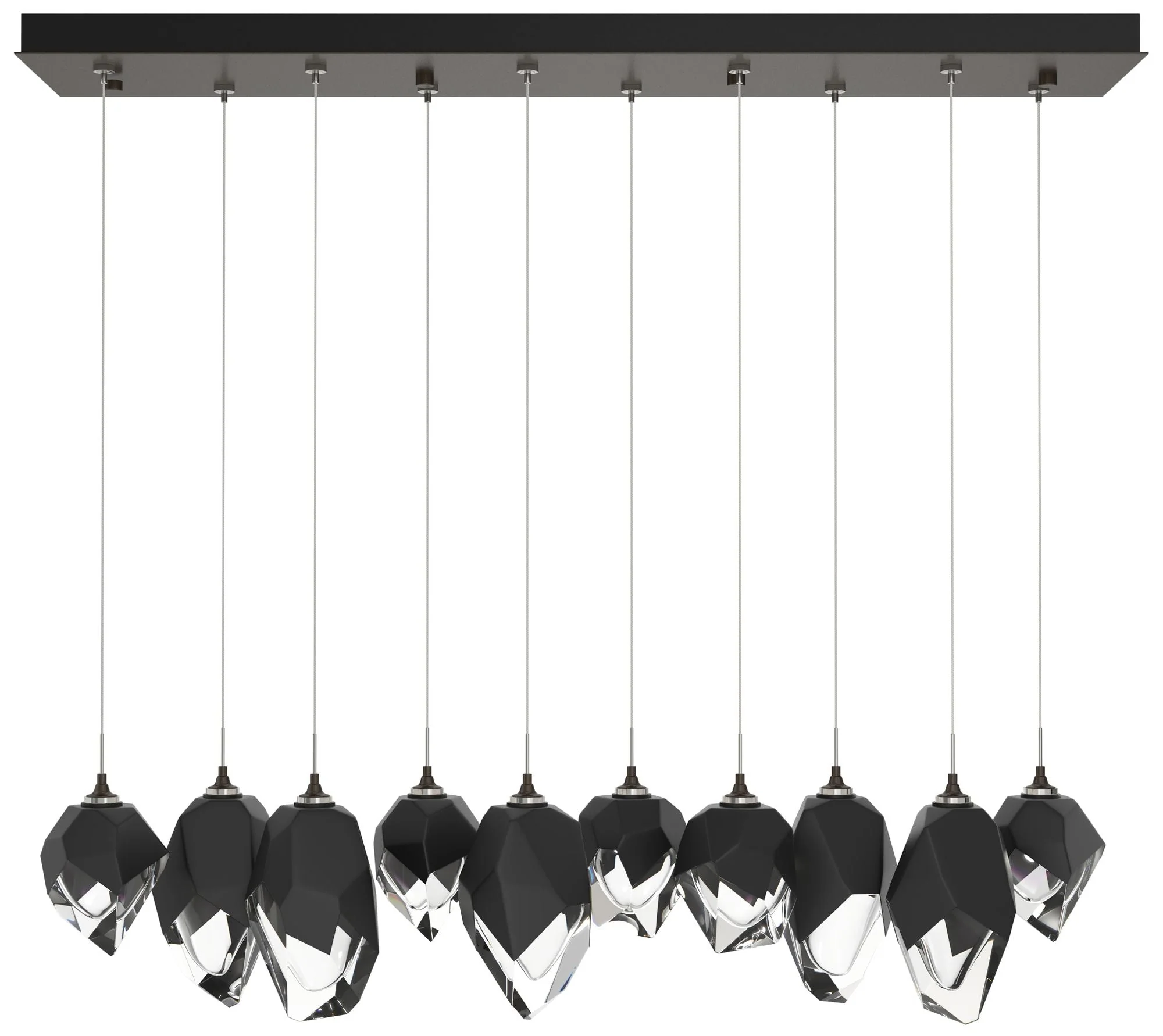 Chrysalis 44.5"W 10-Light Oiled Bronze Mixed Crystal Black Standard Pe - Image 1