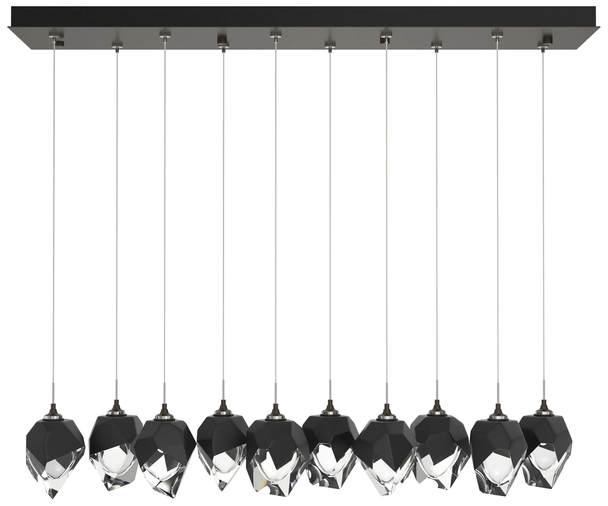 Chrysalis 44.5"W 10-Light Oiled Bronze Small Black Crystal Standard Pe - Image 1
