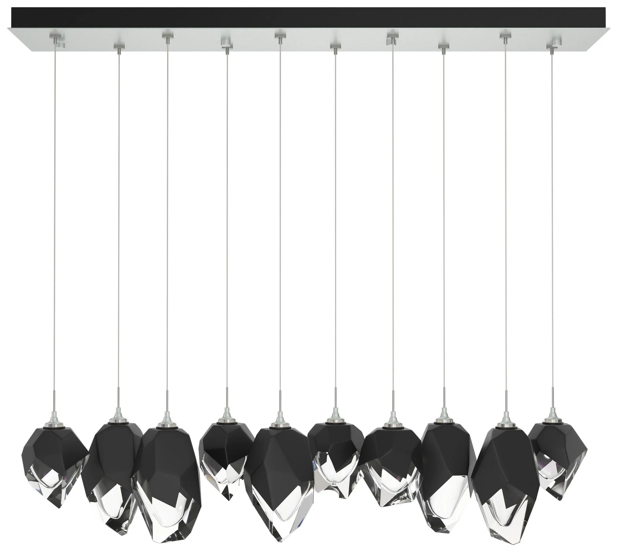 Chrysalis 44.5"W 10-Light Platinum Mixed Black Crystal Standard Pendan - Image 1