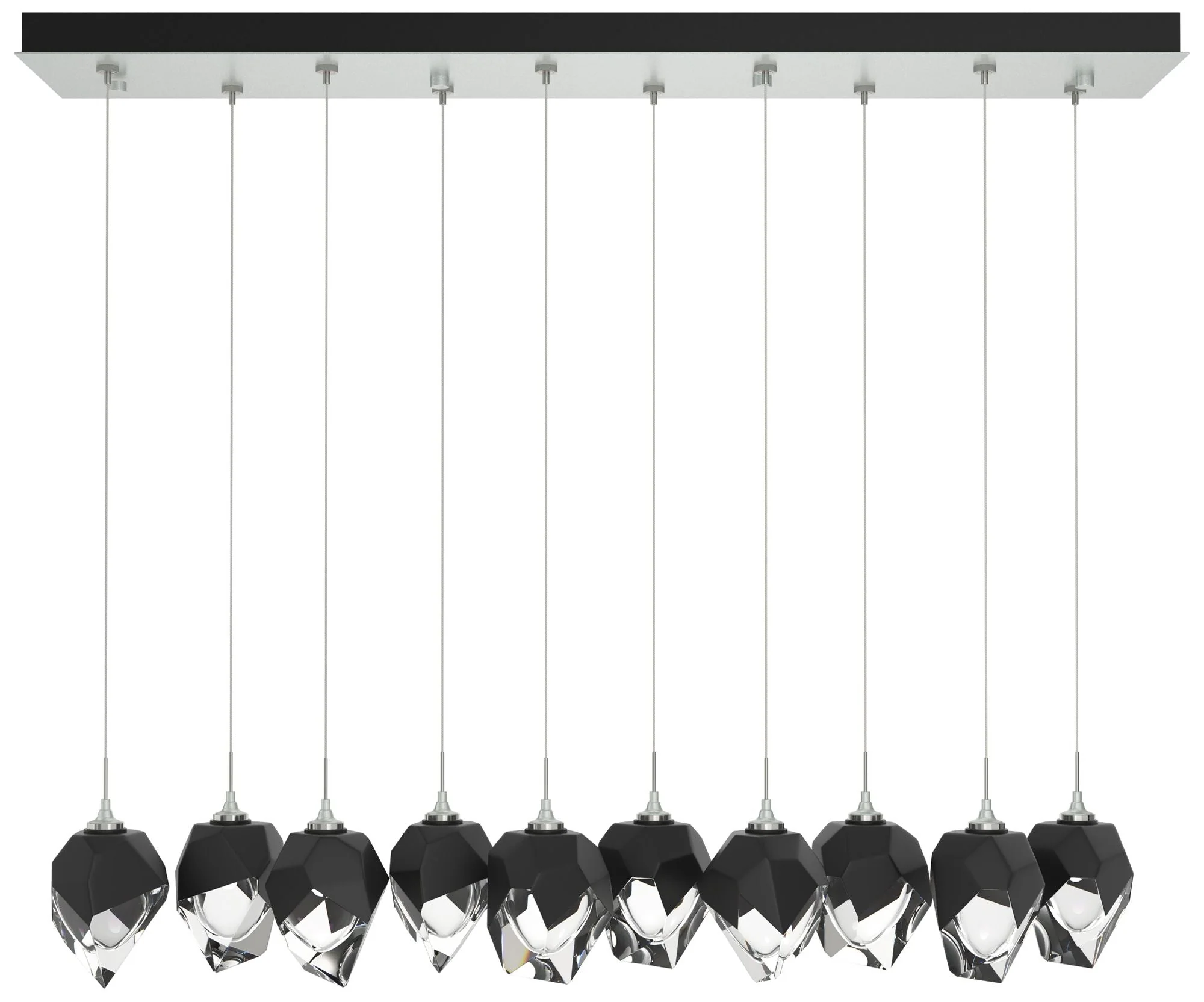 Chrysalis 44.5"W 10-Light Platinum Small Black Crystal Standard Pendan - Image 1