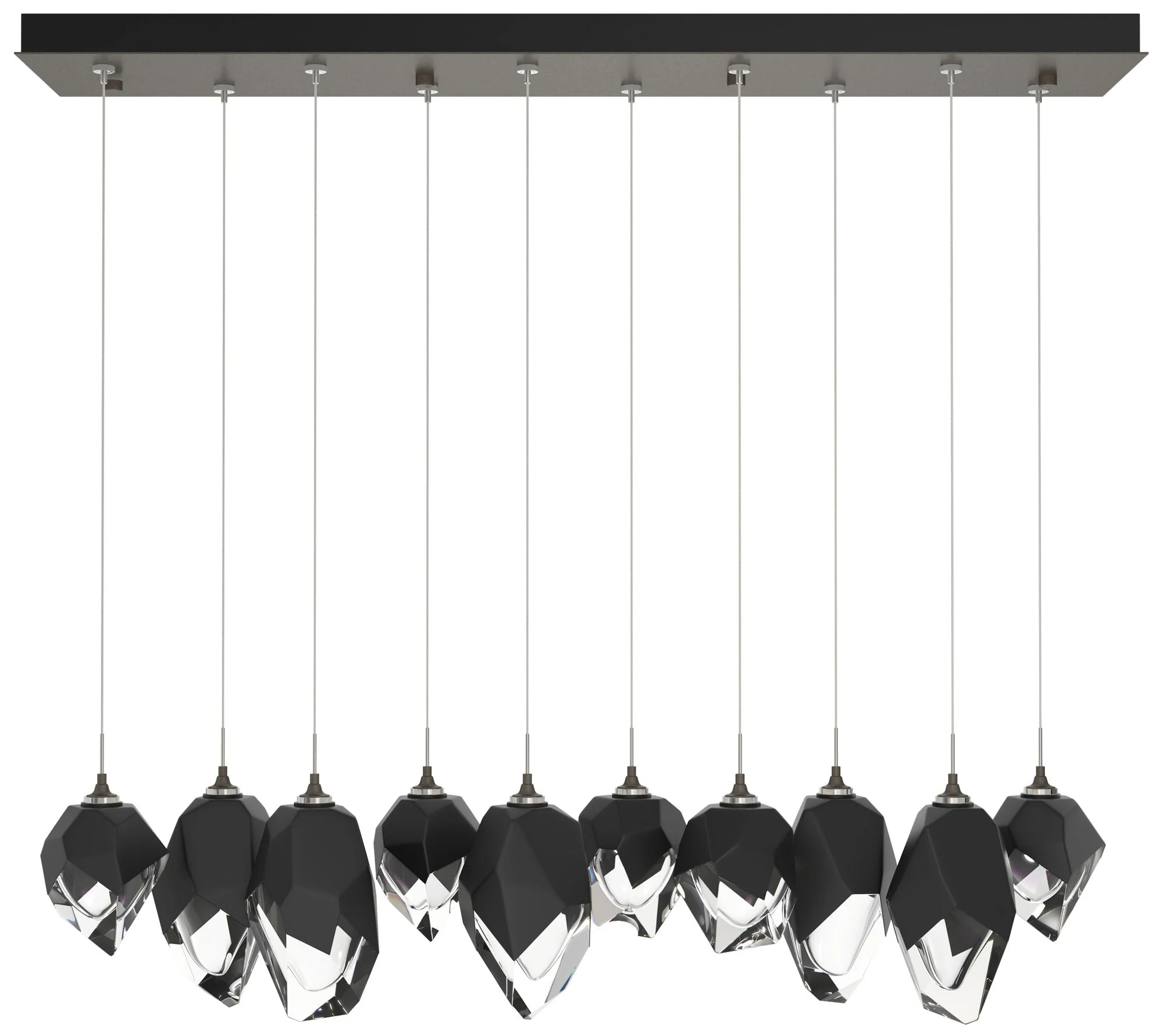 Chrysalis 44.5"W 10-Light Smoke Mixed Black Crystal Standard Pendant - Image 1