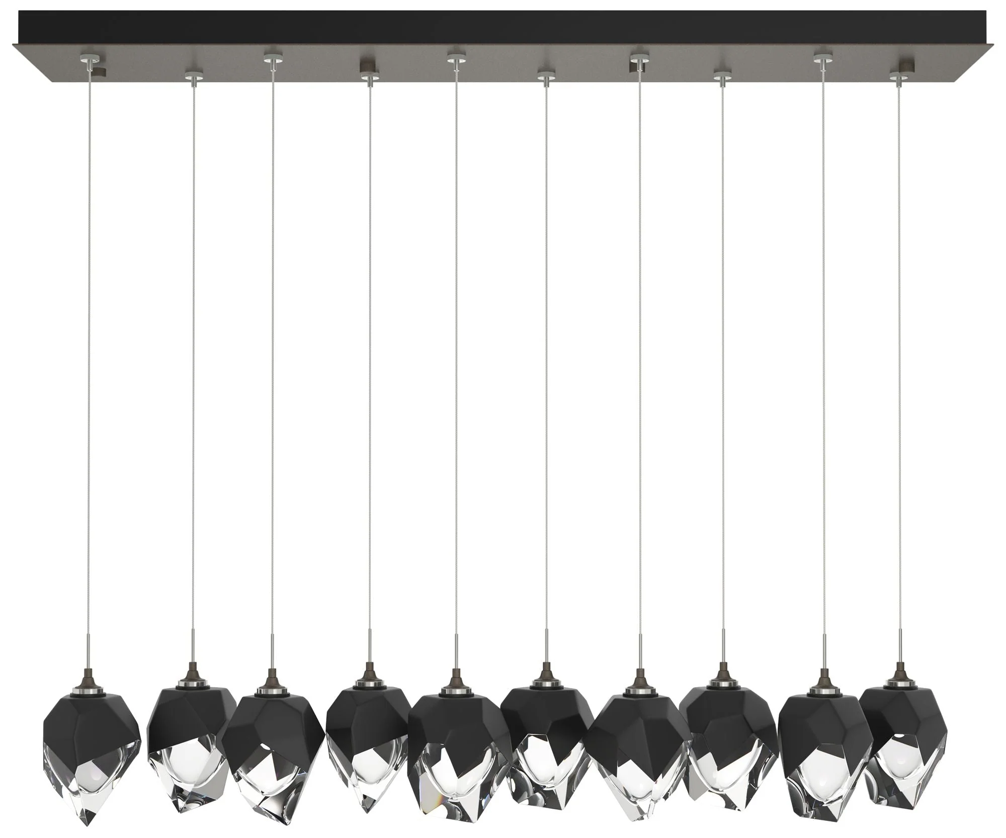 Chrysalis 44.5"W 10-Light Smoke Small Black Crystal Standard Pendant - Image 1