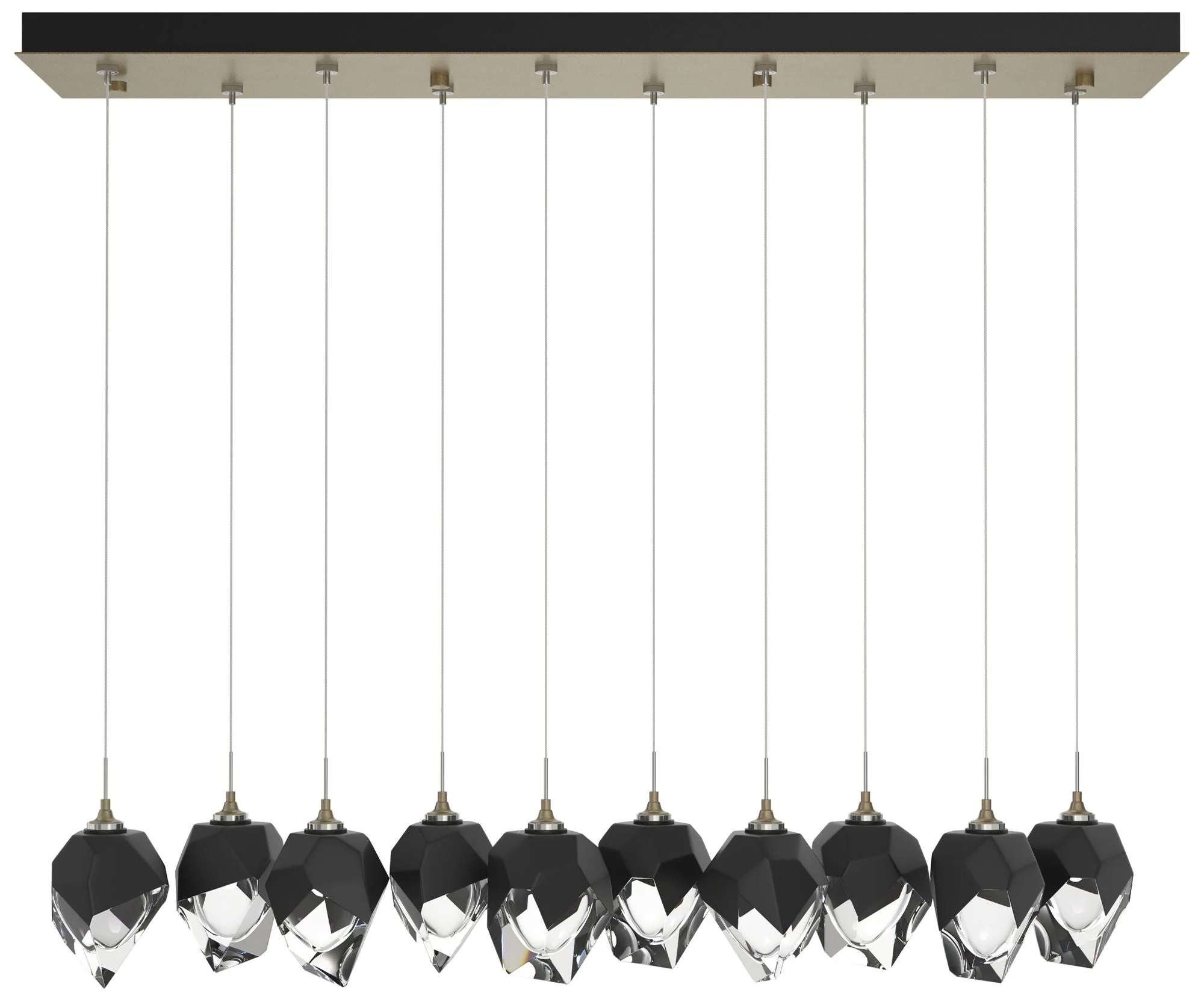 Chrysalis 44.5"W 10-Light Soft Gold Small Black Crystal Standard Penda - Image 1