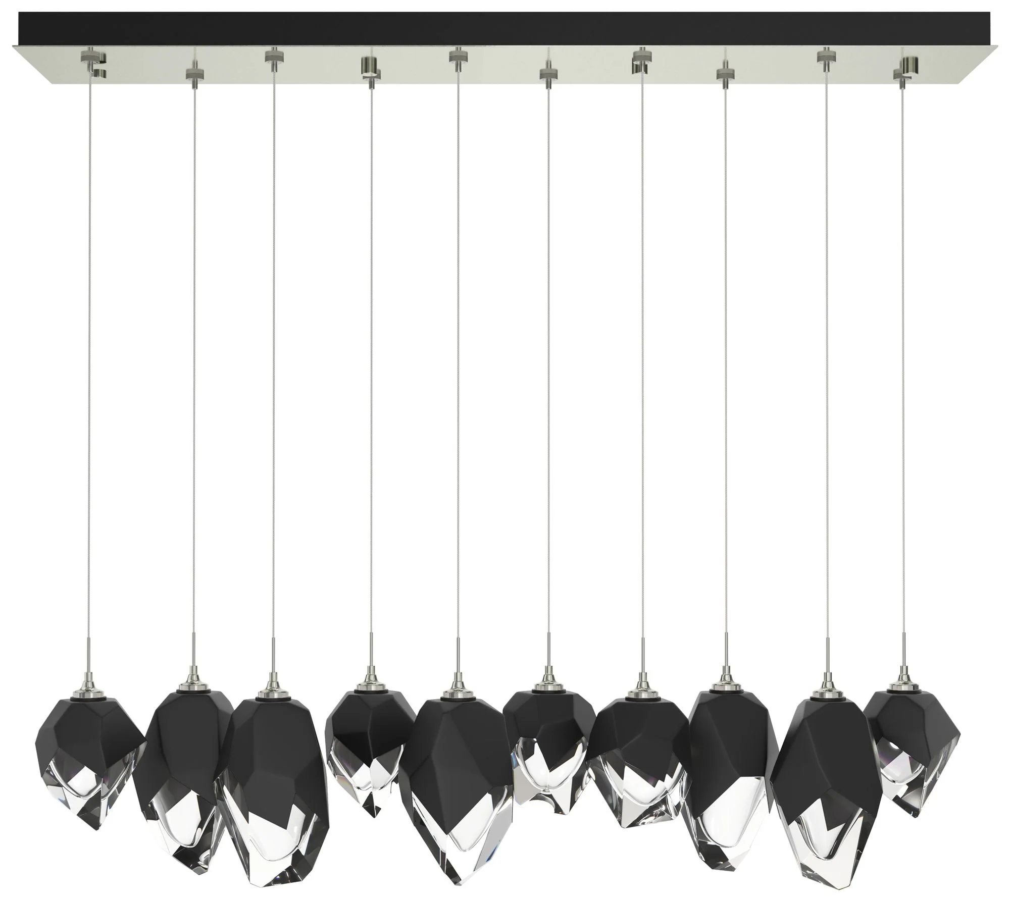 Chrysalis 44.5"W 10-Light Sterling Mixed Black Crystal Standard Pendan - Image 1