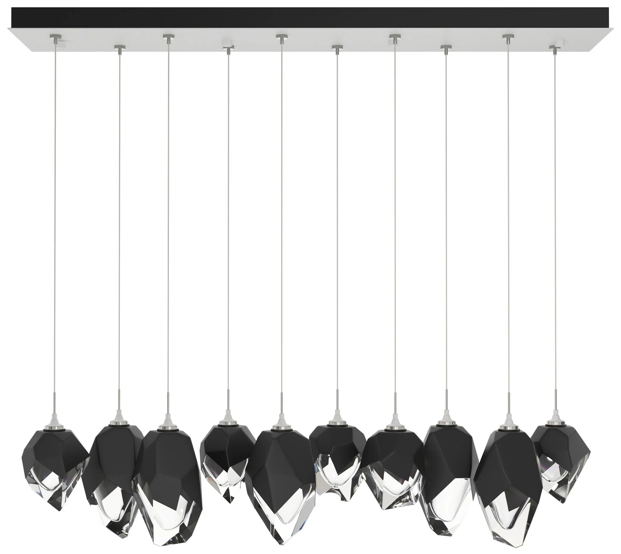 Chrysalis 44.5"W 10-Light White Mixed Black Crystal Standard Pendant - Image 1