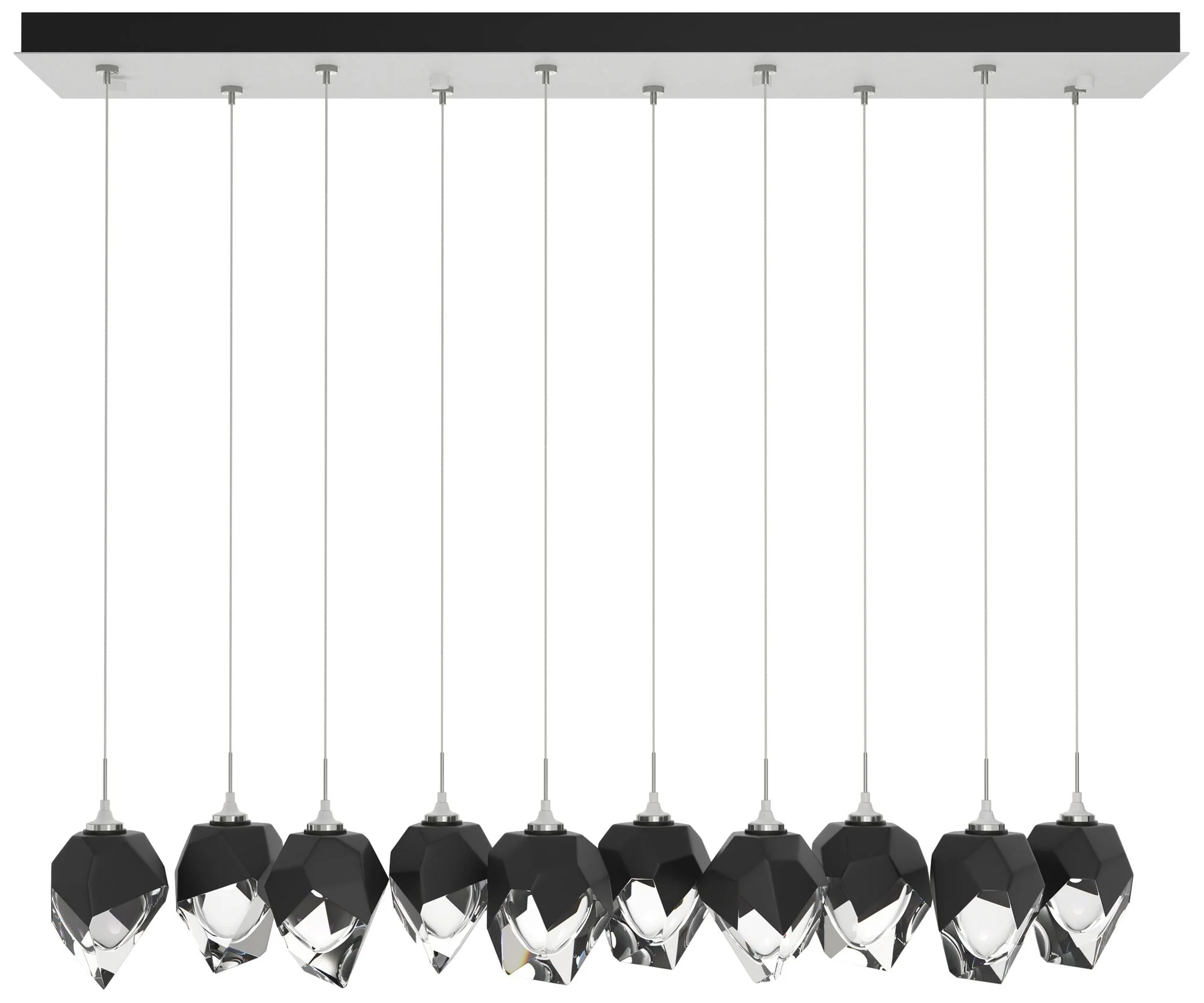 Chrysalis 44.5"W 10-Light White Small Black Crystal Standard Pendant - Image 1