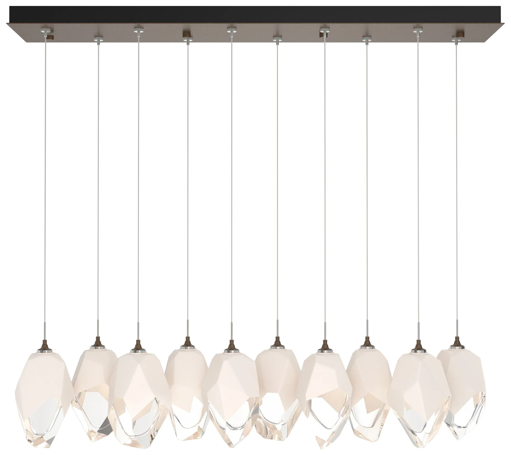 Chrysalis 44.7"W 10-Light Bronze Large White Crystal Standard Pendant - Image 1