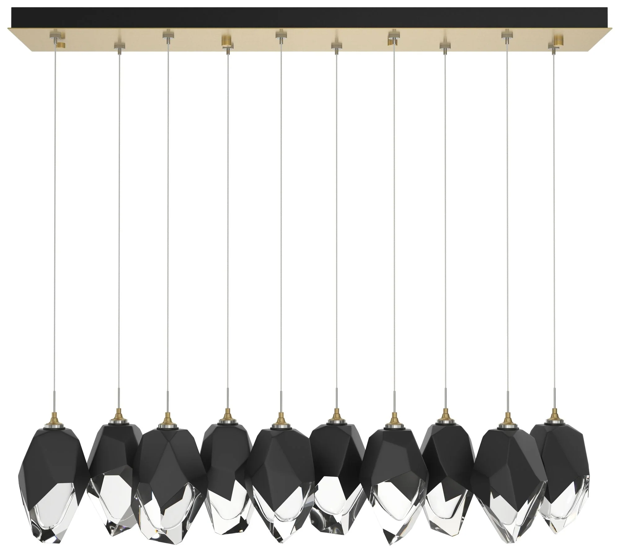 Chrysalis 44.7"W 10-Light Modern Brass Large Black Crystal Standard Pe - Image 1
