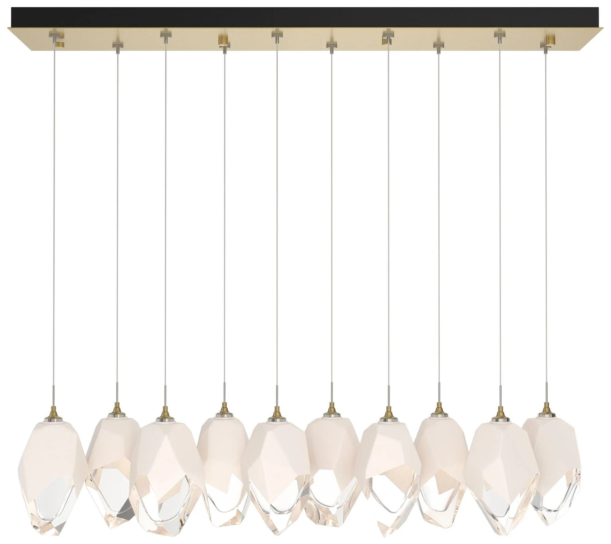 Chrysalis 44.7"W 10-Light Modern Brass Large White Crystal Standard Pe - Image 1