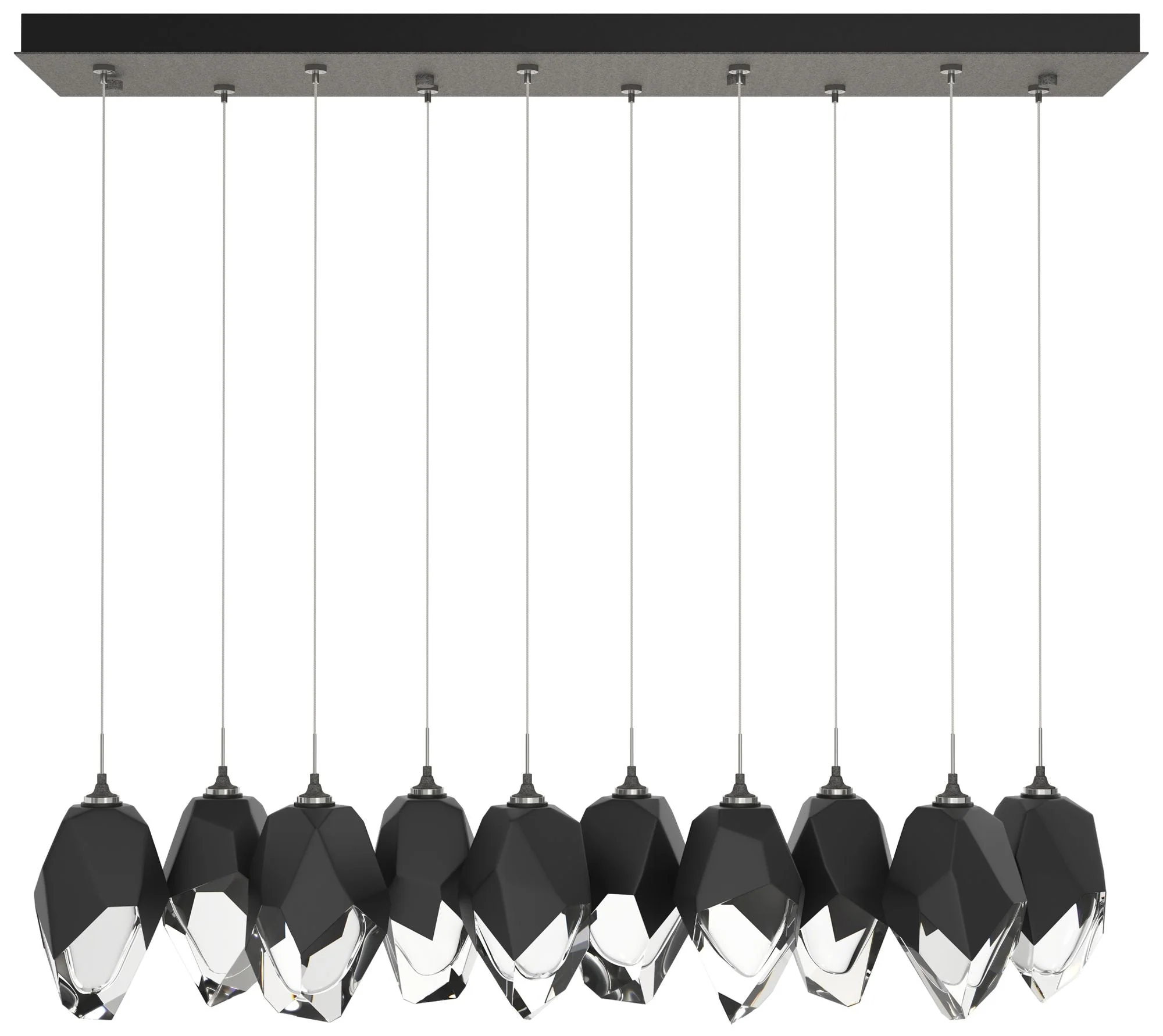 Chrysalis 44.7"W 10-Light Natural Iron Large Black Crystal Standard Pe - Image 1