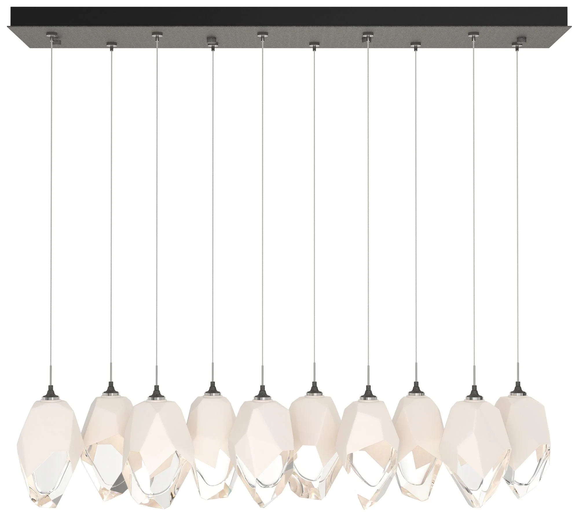 Chrysalis 44.7"W 10-Light Natural Iron Large White Crystal Standard Pe - Image 1