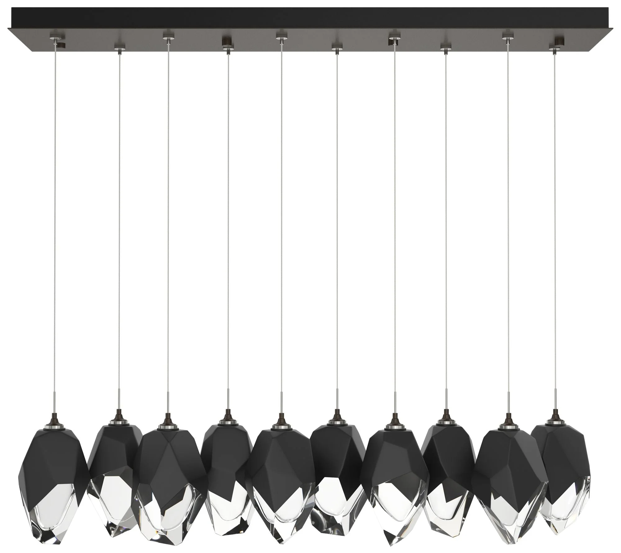 Chrysalis 44.7"W 10-Light Oiled Bronze Large Black Crystal Standard Pe - Image 1