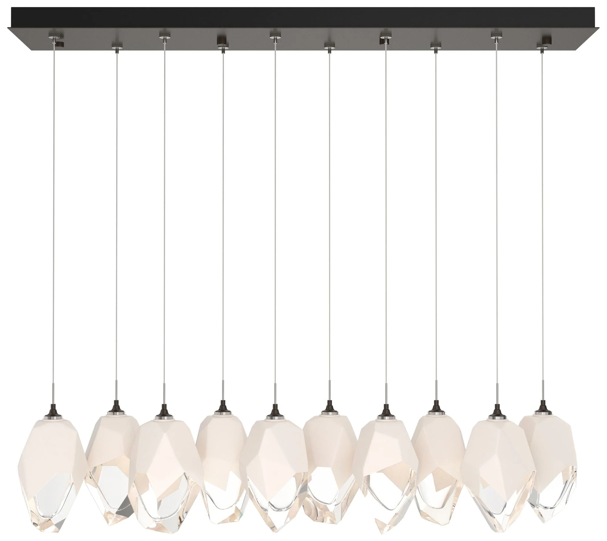 Chrysalis 44.7"W 10-Light Oiled Bronze Large White Crystal Standard Pe - Image 1