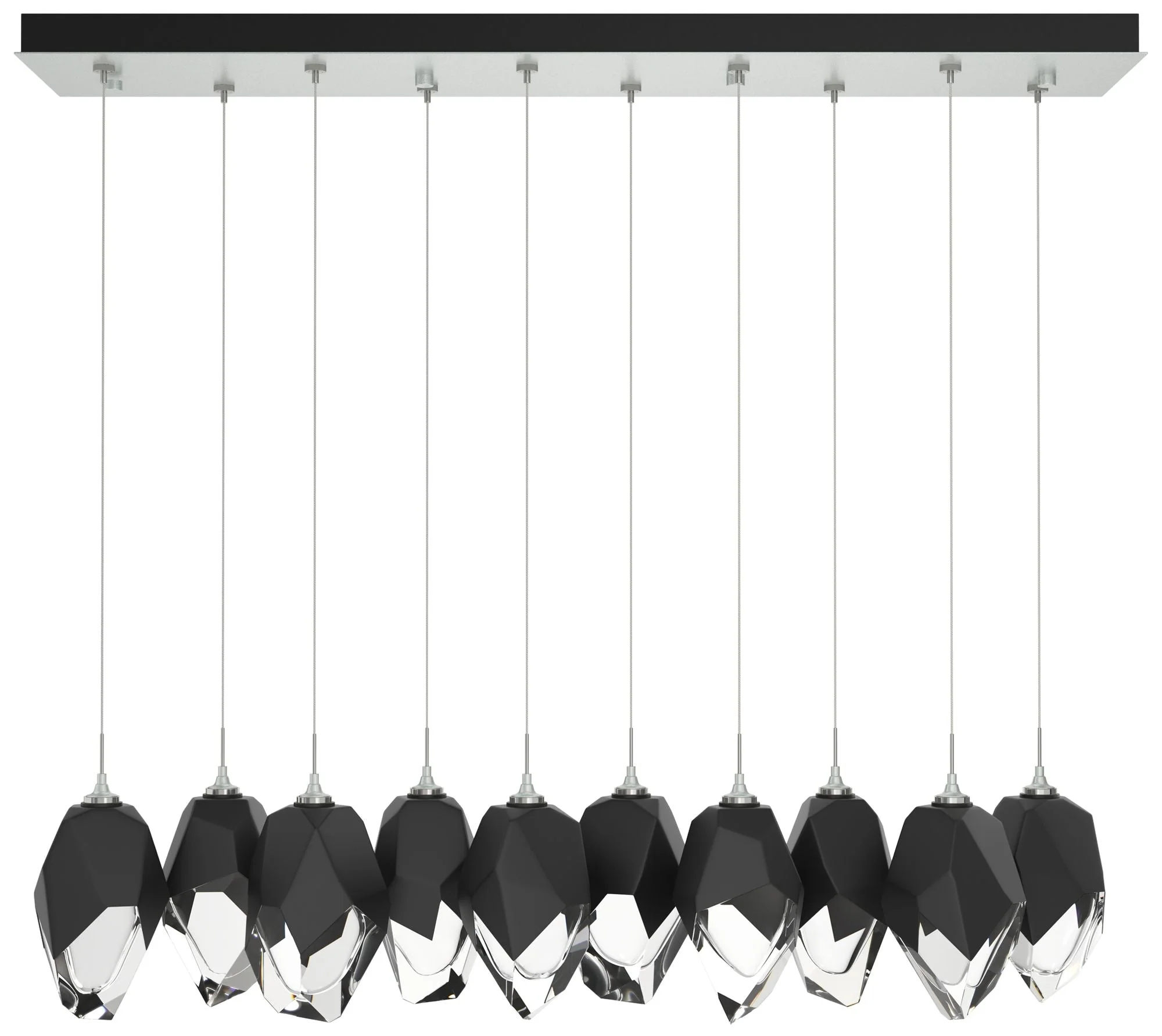 Chrysalis 44.7"W 10-Light Platinum Large Black Crystal Standard Pendan - Image 1