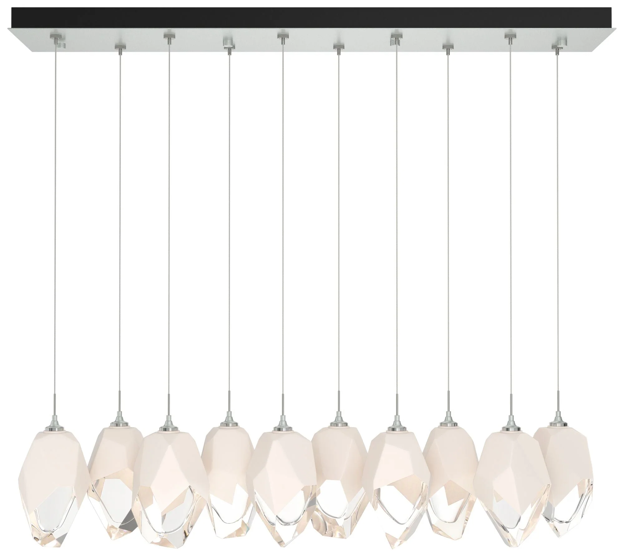 Chrysalis 44.7"W 10-Light Platinum Large White Crystal Standard Pendan - Image 1