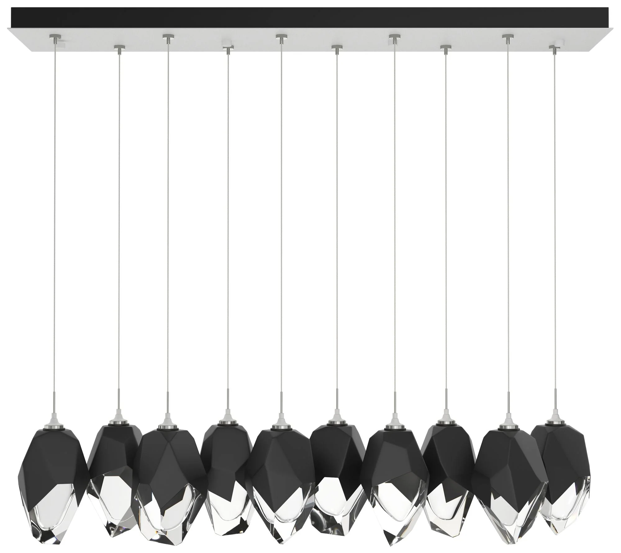 Chrysalis 44.7"W 10-Light White Large Black Crystal Standard Pendant - Image 1