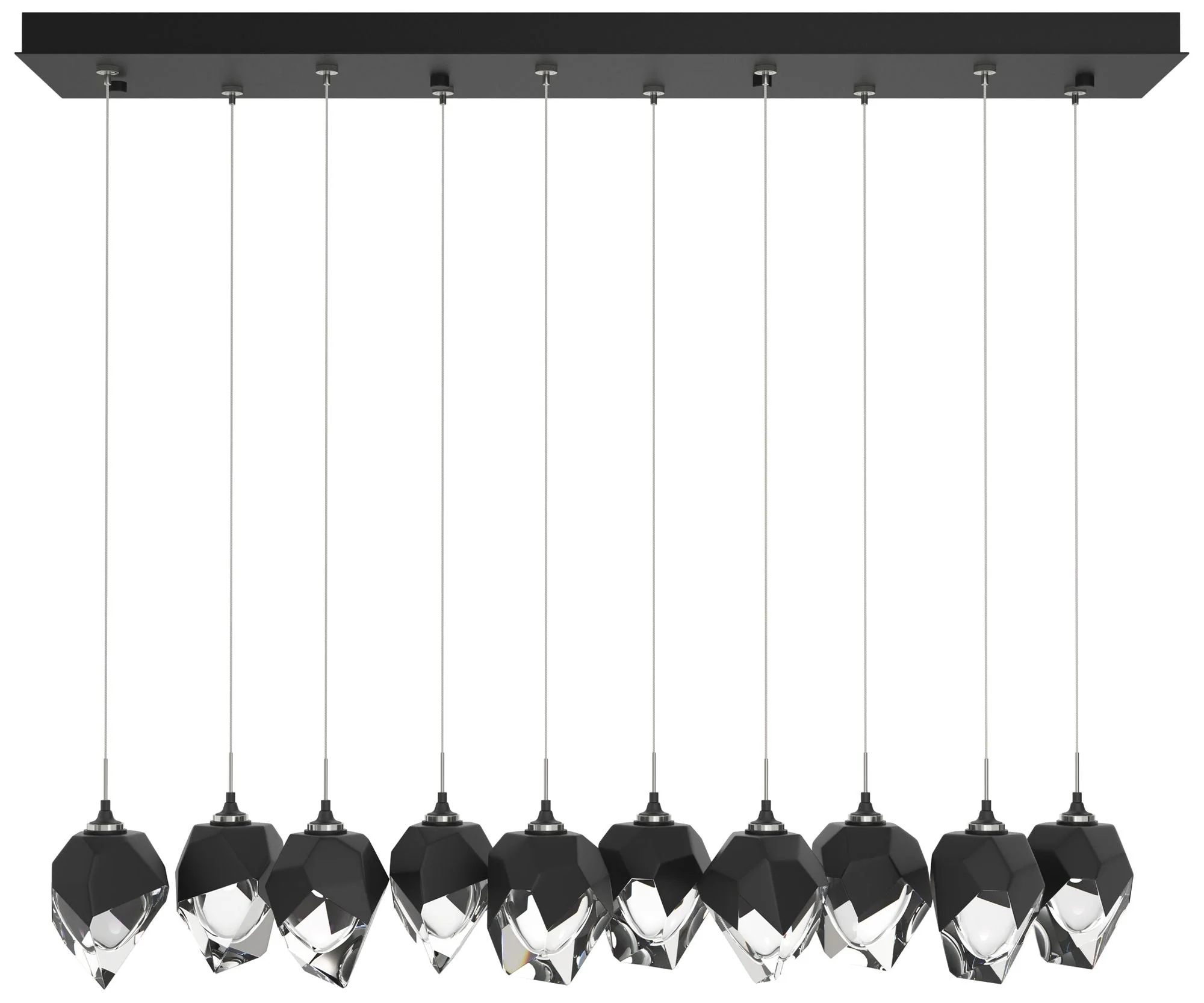 Chrysalis 8.5"W 10-Light Small Crystal Black Crystal Black Long Pendan - Image 1
