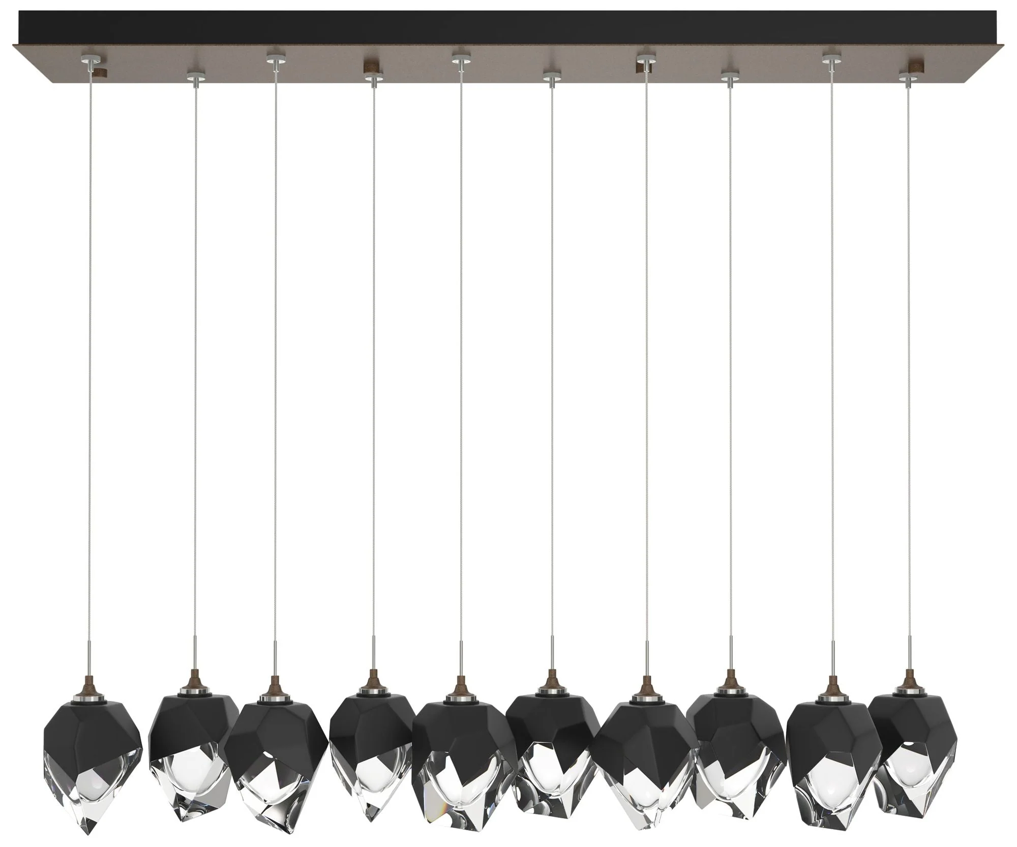 Chrysalis 8.5"W 10-Light Small Crystal Black Crystal Bronze Long Penda - Image 1