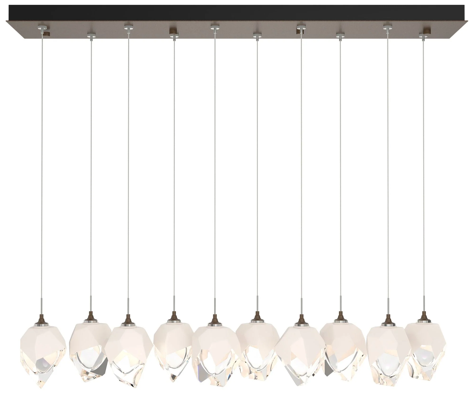 Chrysalis 8.5"W 10-Light Small Crystal White Crystal Bronze Long Penda - Image 1
