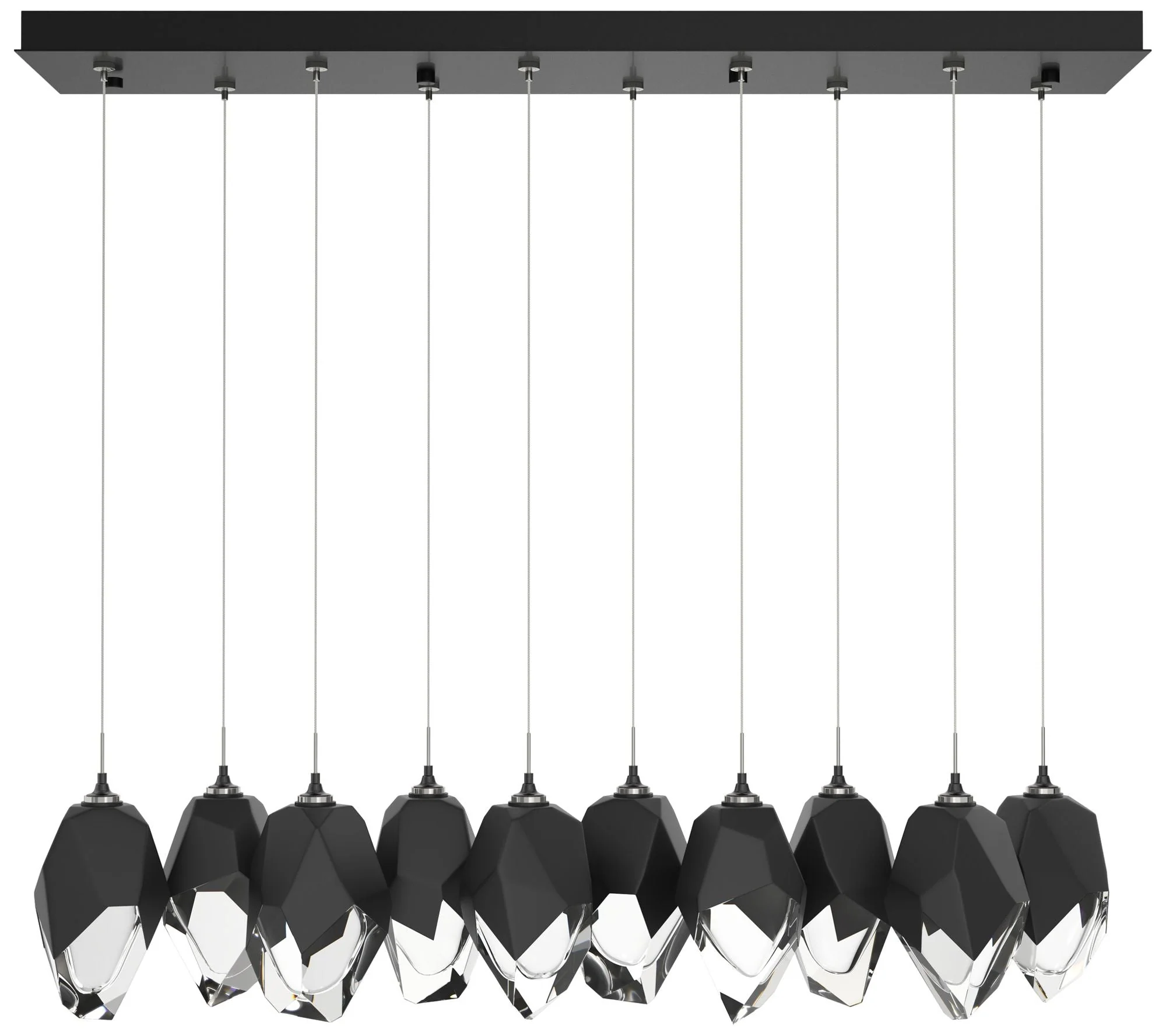 Chrysalis 9.8" Wide 10-Light Large Crystal Black Crystal Ink Long Pend - Image 1