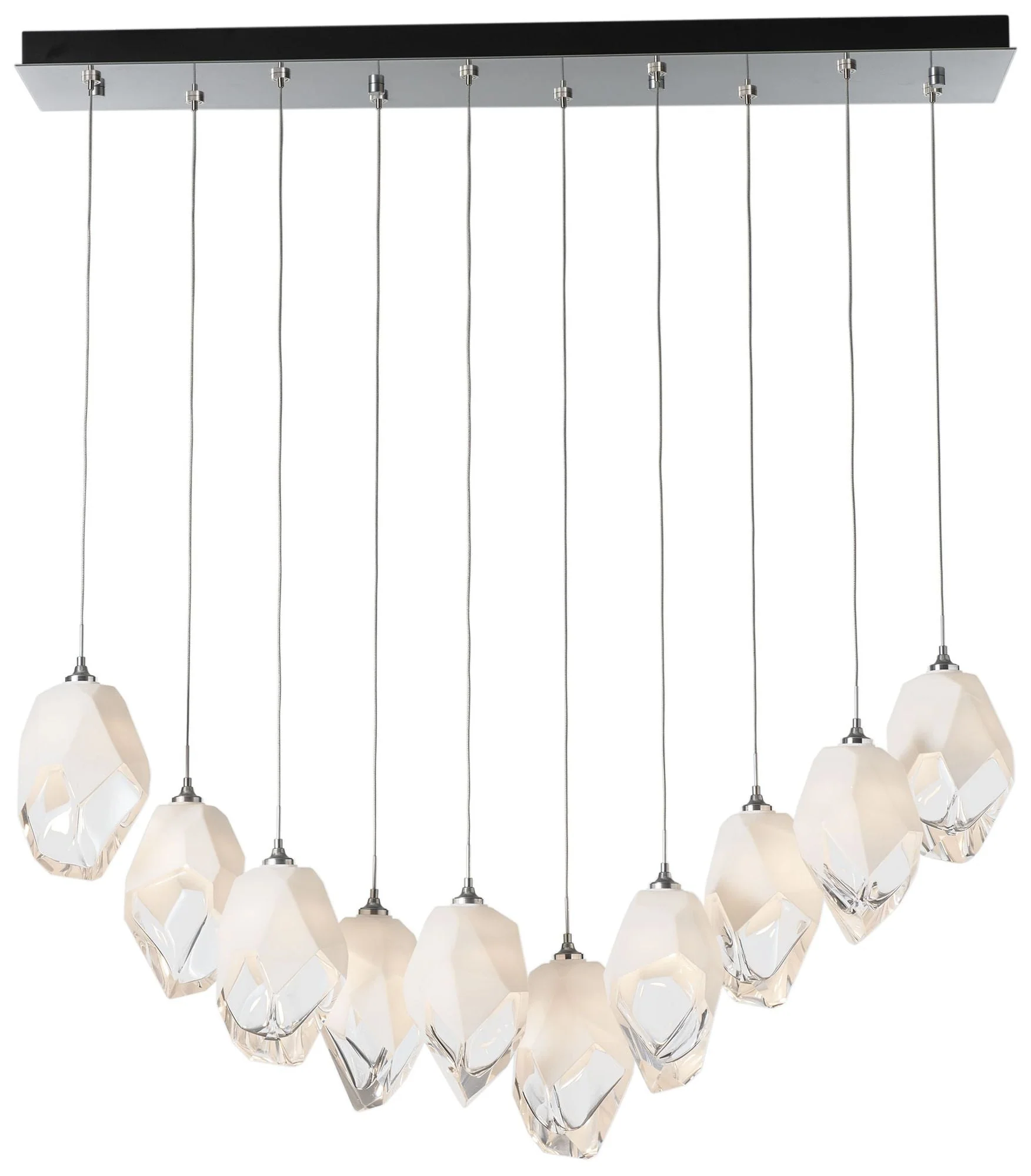 Chrysalis 9.8" Wide 10-Light Sterling White Crystal Pendant - Image 1
