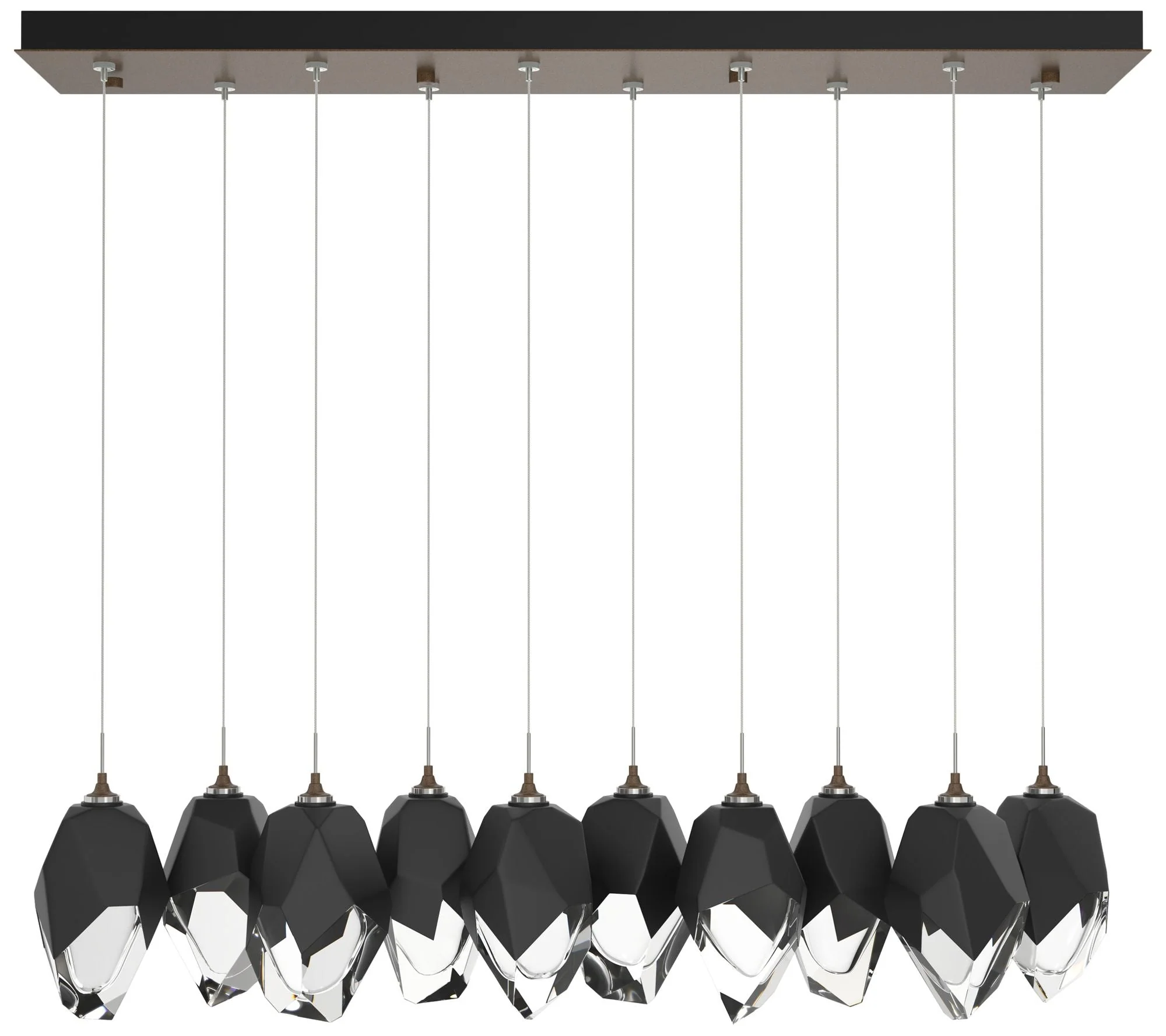 Chrysalis 9.8"W 10-Light Large Crystal Black Crystal Bronze Long Penda - Image 1