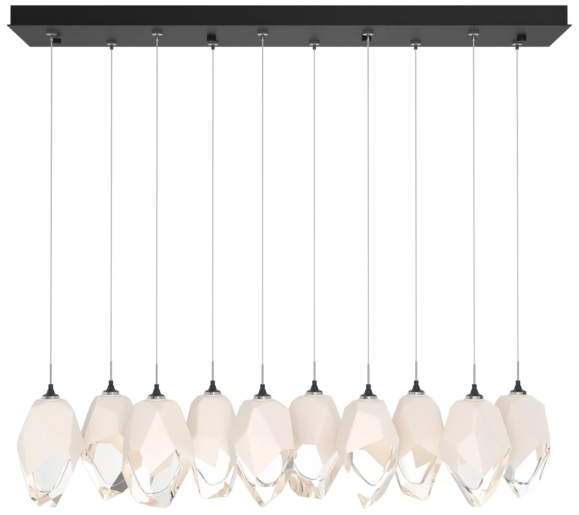 Chrysalis 9.8"W 10-Light Large Crystal White Crystal Black Long Pendan - Image 1