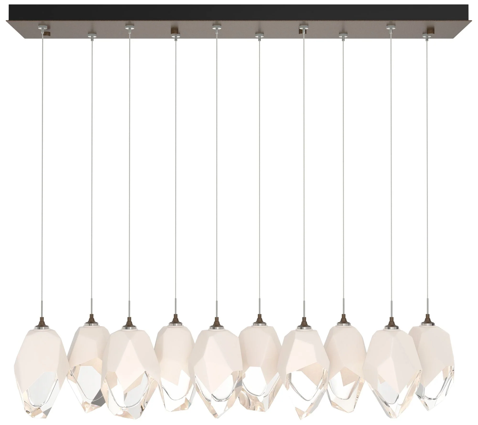 Chrysalis 9.8"W 10-Light Large Crystal White Crystal Bronze Long Penda - Image 1