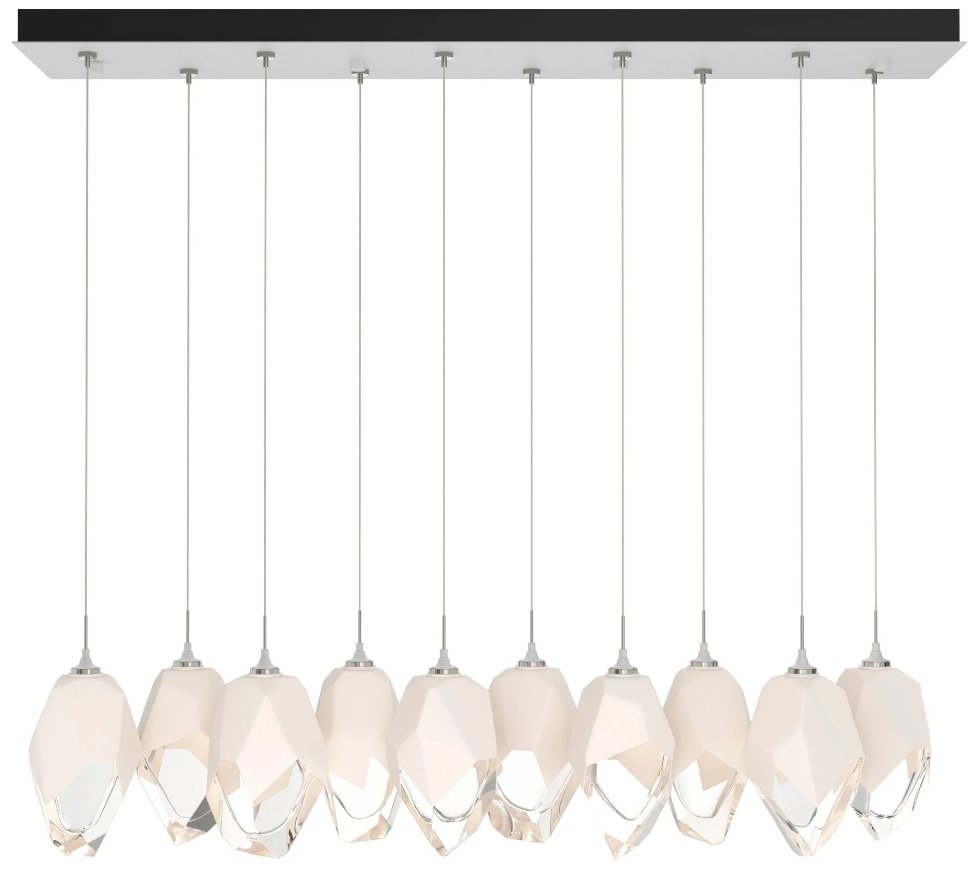 Chrysalis 9.8"W 10-Light Large Crystal White Crystal White Long Pendan - Image 1