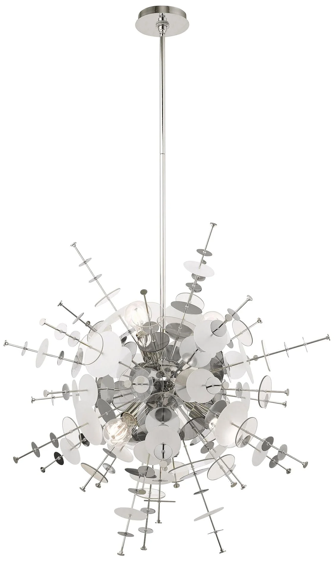 Circulo 30" Wide Polished Nickel Starburst Pendant Light - Image 2